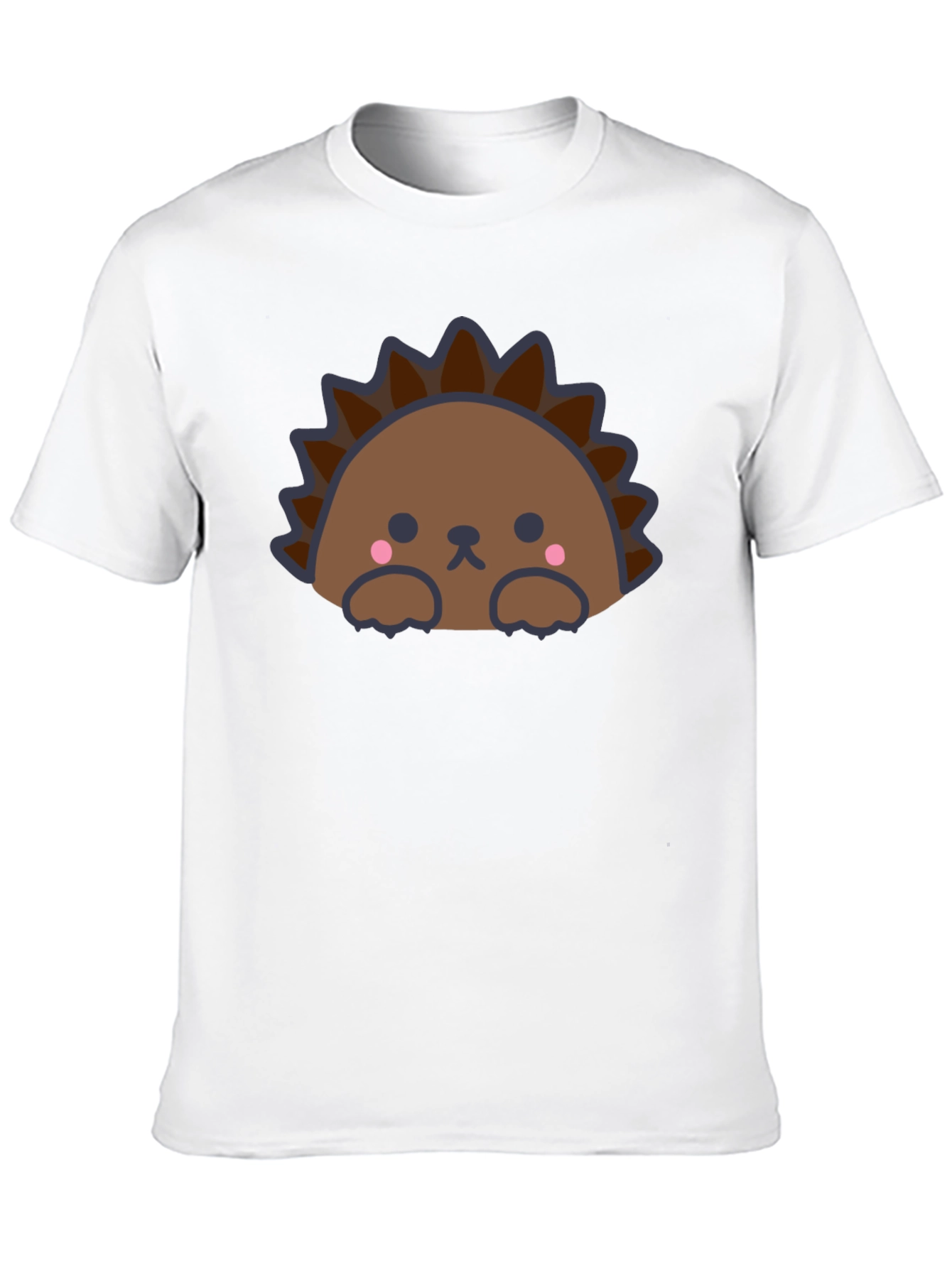 Cute Hedgehog Graphic Tee - Mens Black T-Shirt