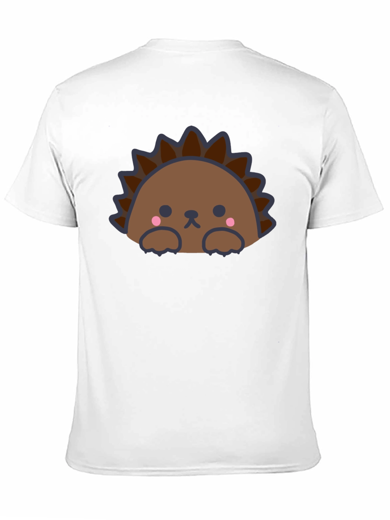 Cute Hedgehog Graphic Tee - Mens Black T-Shirt