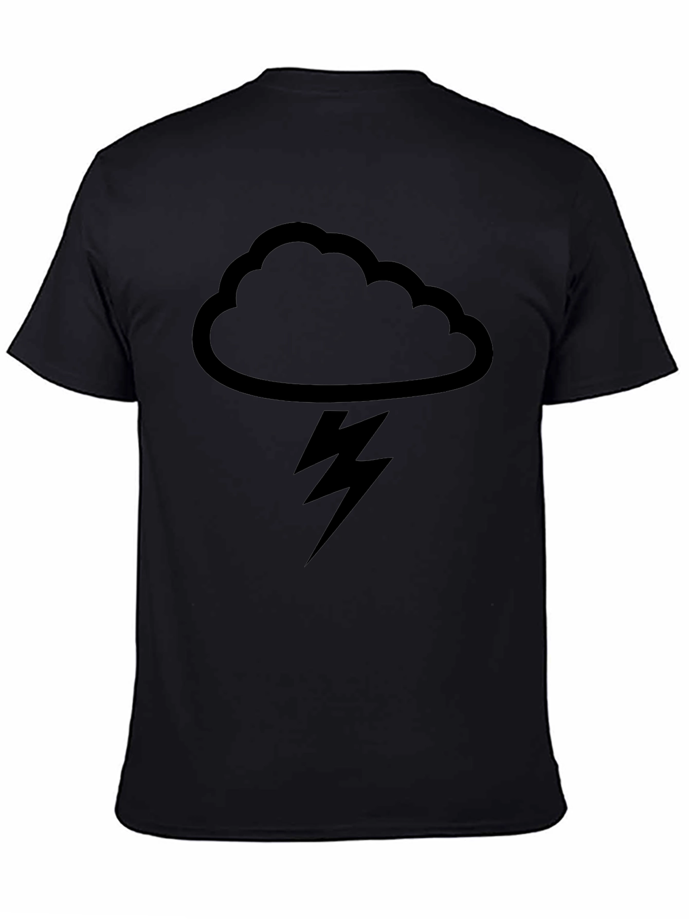 Black Cloud & Lightning Graphic T-Shirt