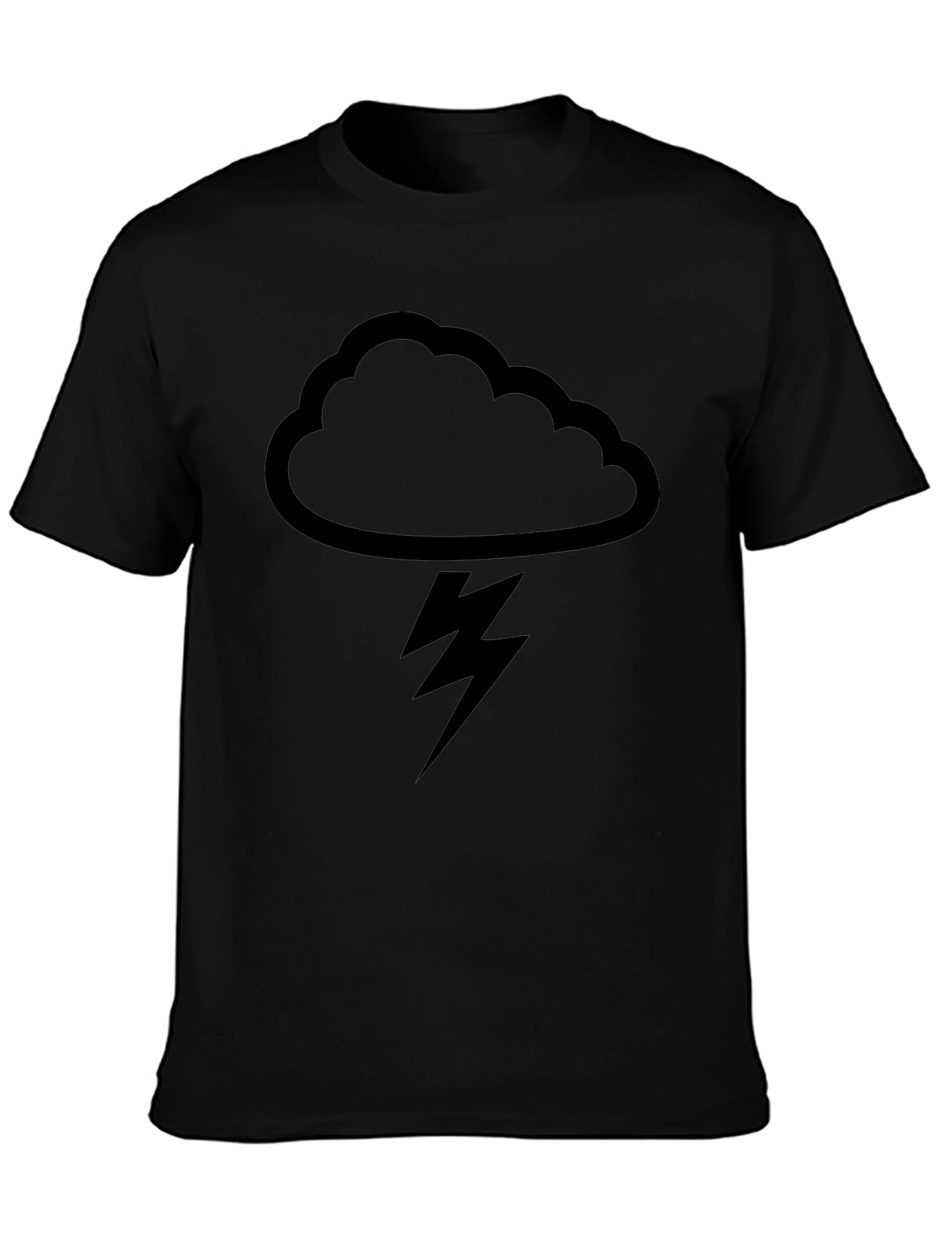 Black Cloud & Lightning Graphic T-Shirt