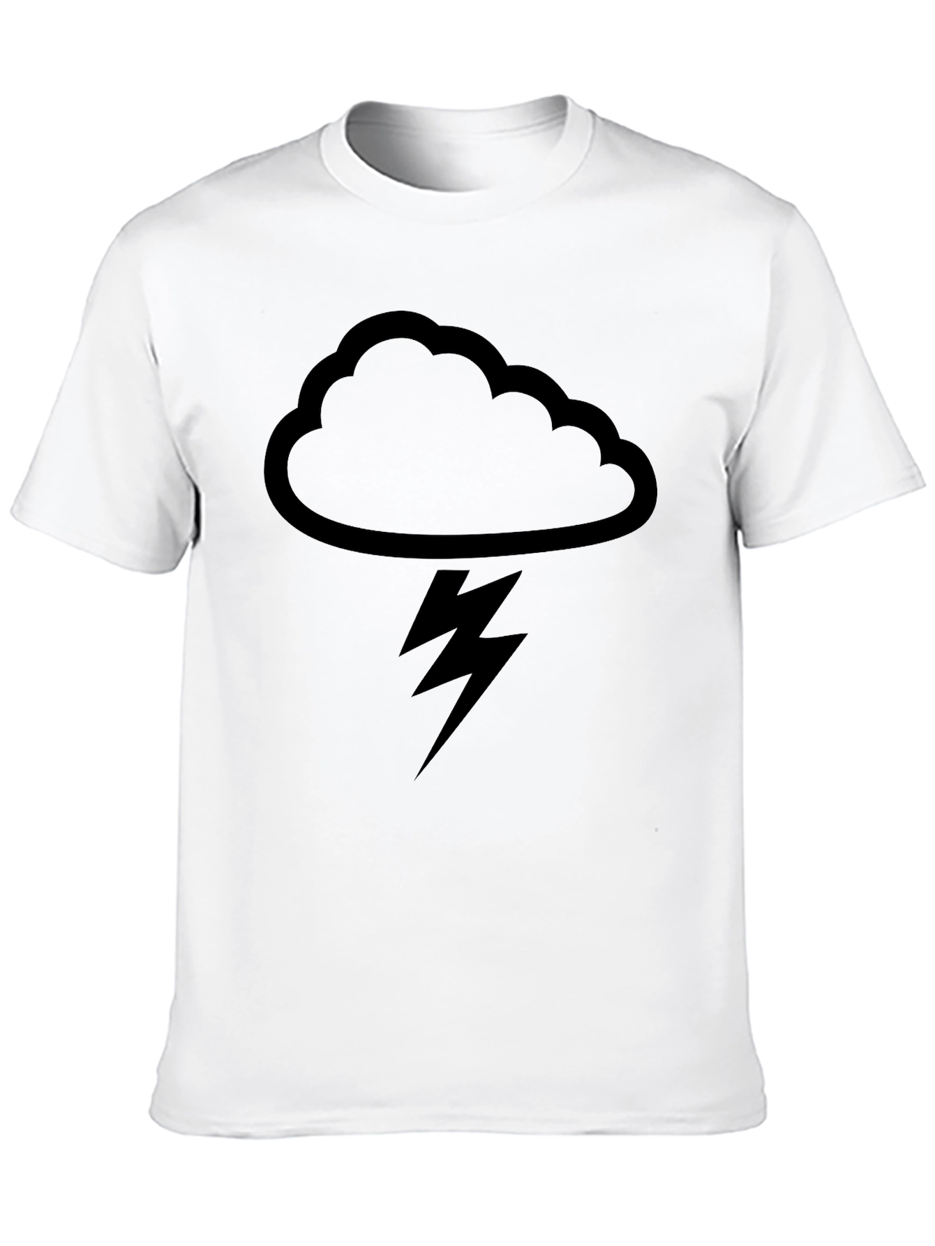 Black Cloud & Lightning Graphic T-Shirt