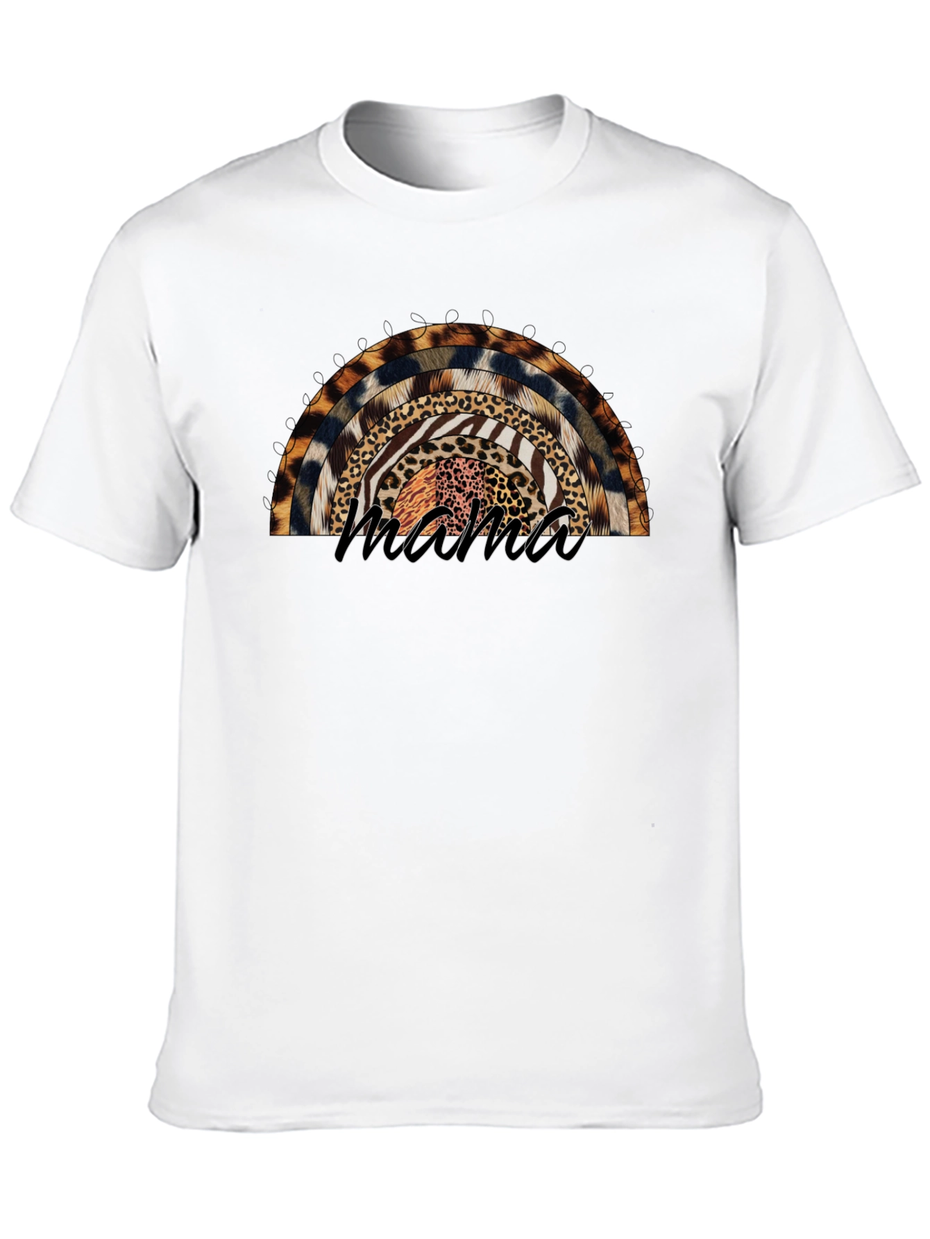 Mama Animal Print Rainbow T-Shirt