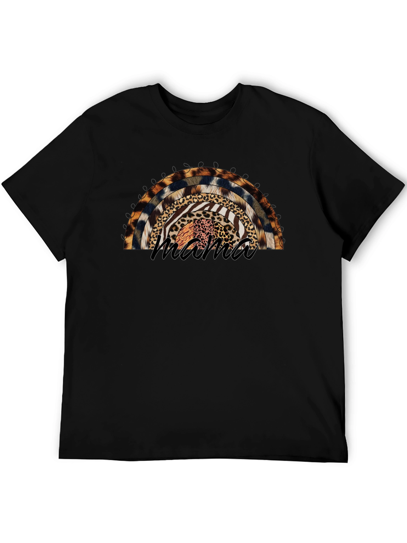 Mama Animal Print Rainbow T-Shirt