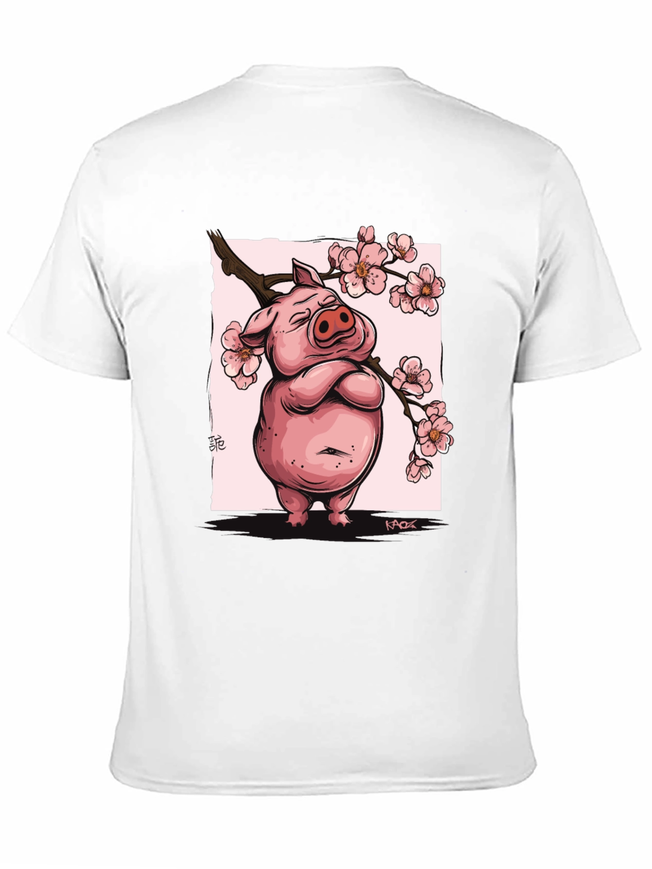 Zen Pig Blossom T-Shirt - Black