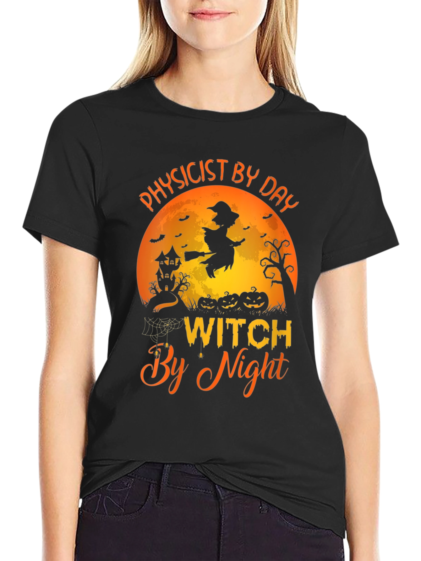 Physicist By Day Witch By Night Halloween T-Shirt