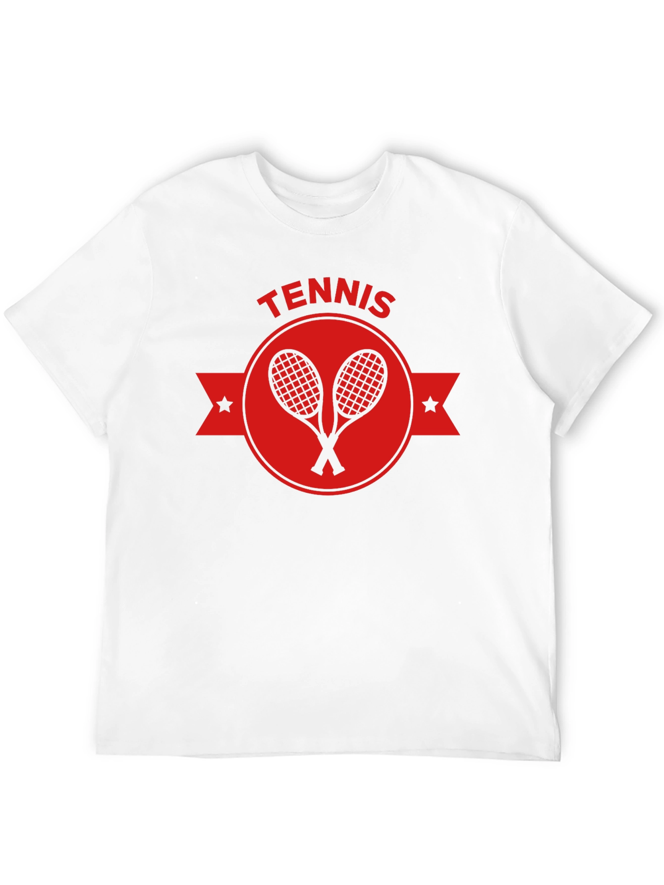 Tennis Racket Emblem Tee - Classic Black Cotton Shirt