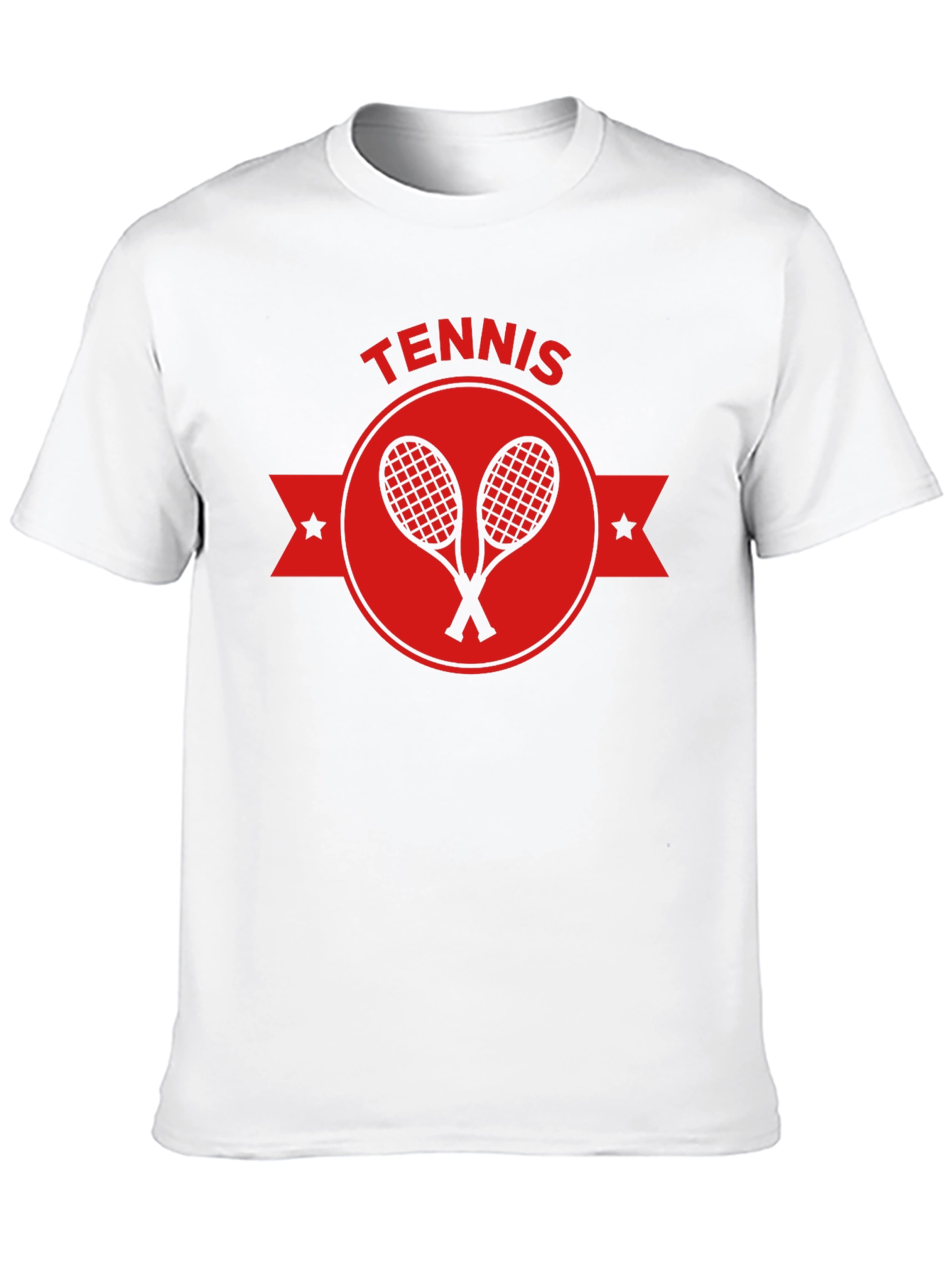 Tennis Racket Emblem Tee - Classic Black Cotton Shirt