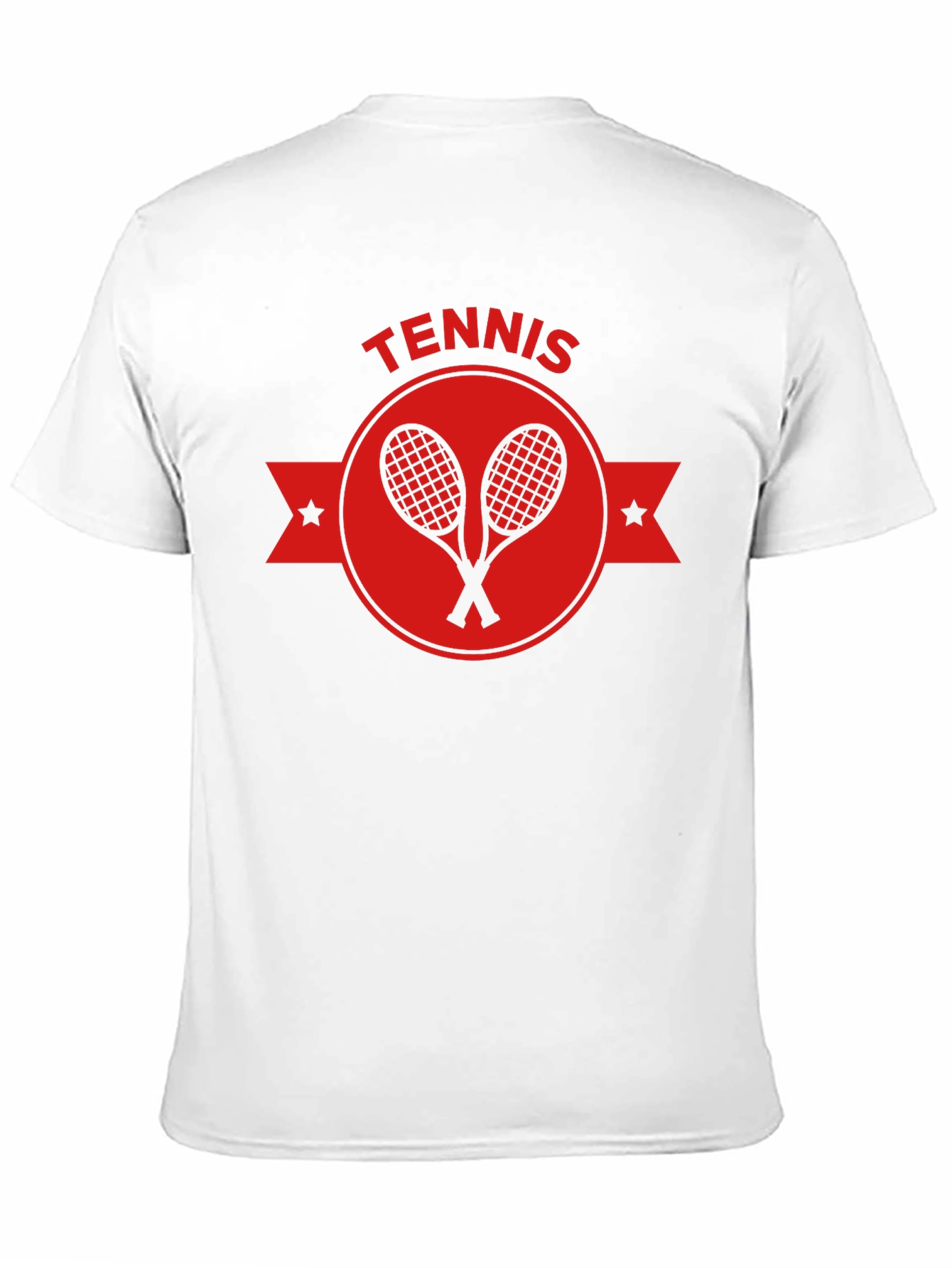 Tennis Racket Emblem Tee - Classic Black Cotton Shirt