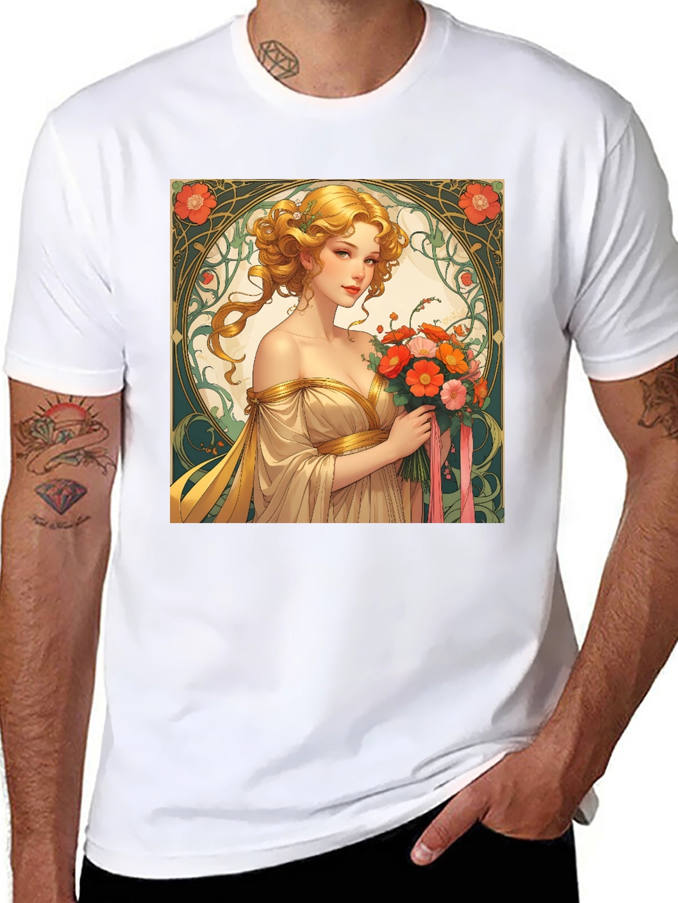 Art Nouveau Womans Portrait T-Shirt