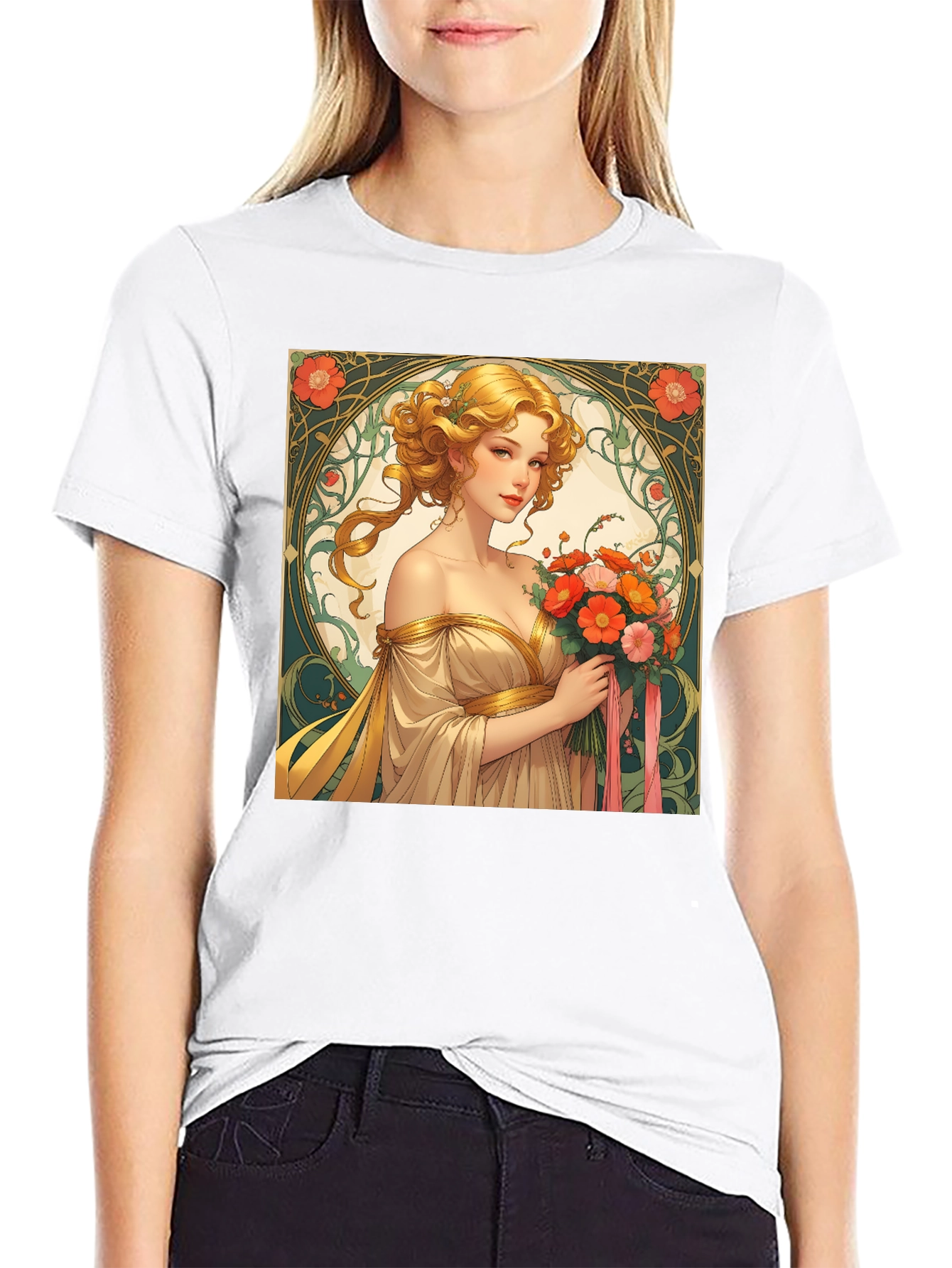 Art Nouveau Womans Portrait T-Shirt