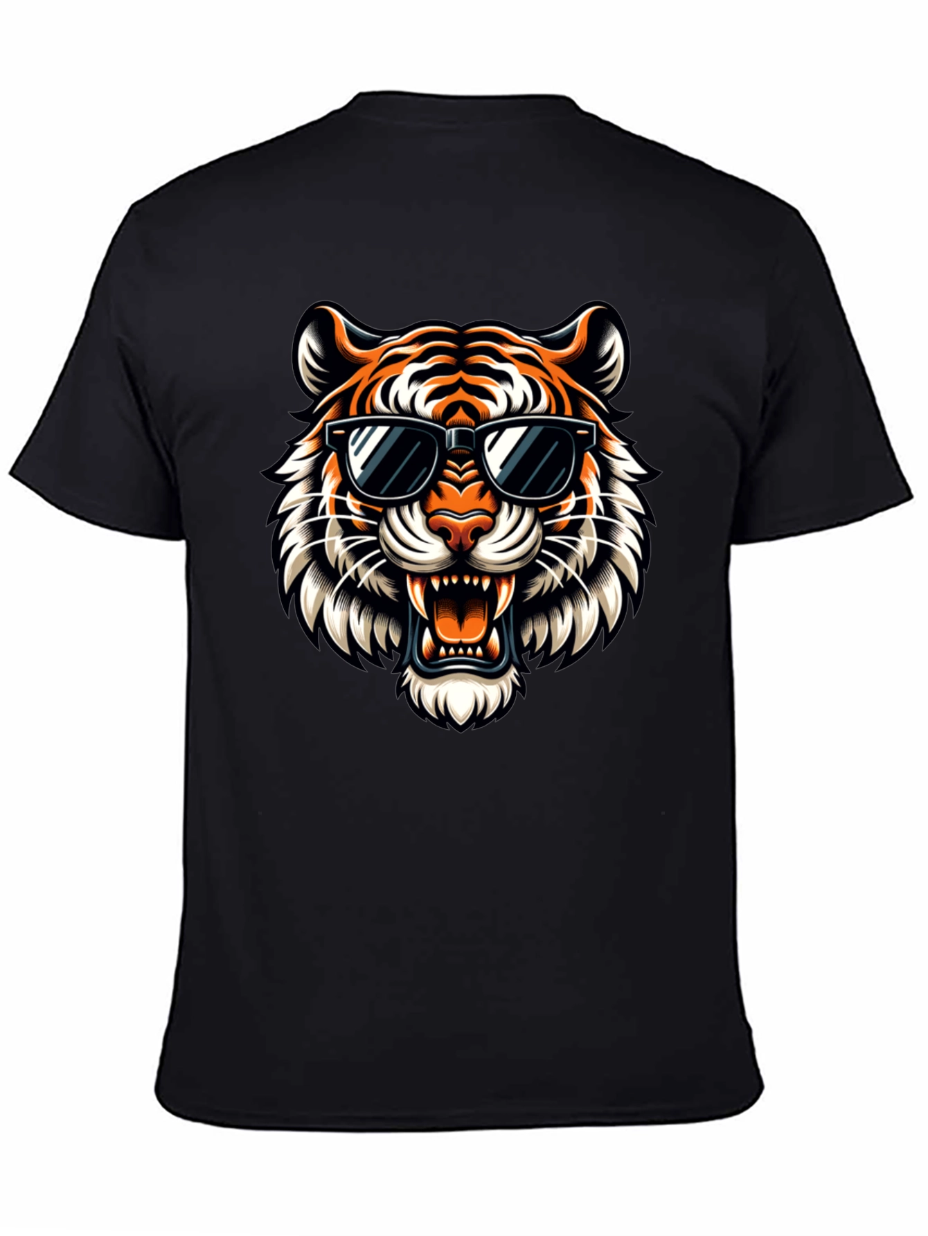 Cool Tiger Graphic Tee - Stylish Black T-Shirt