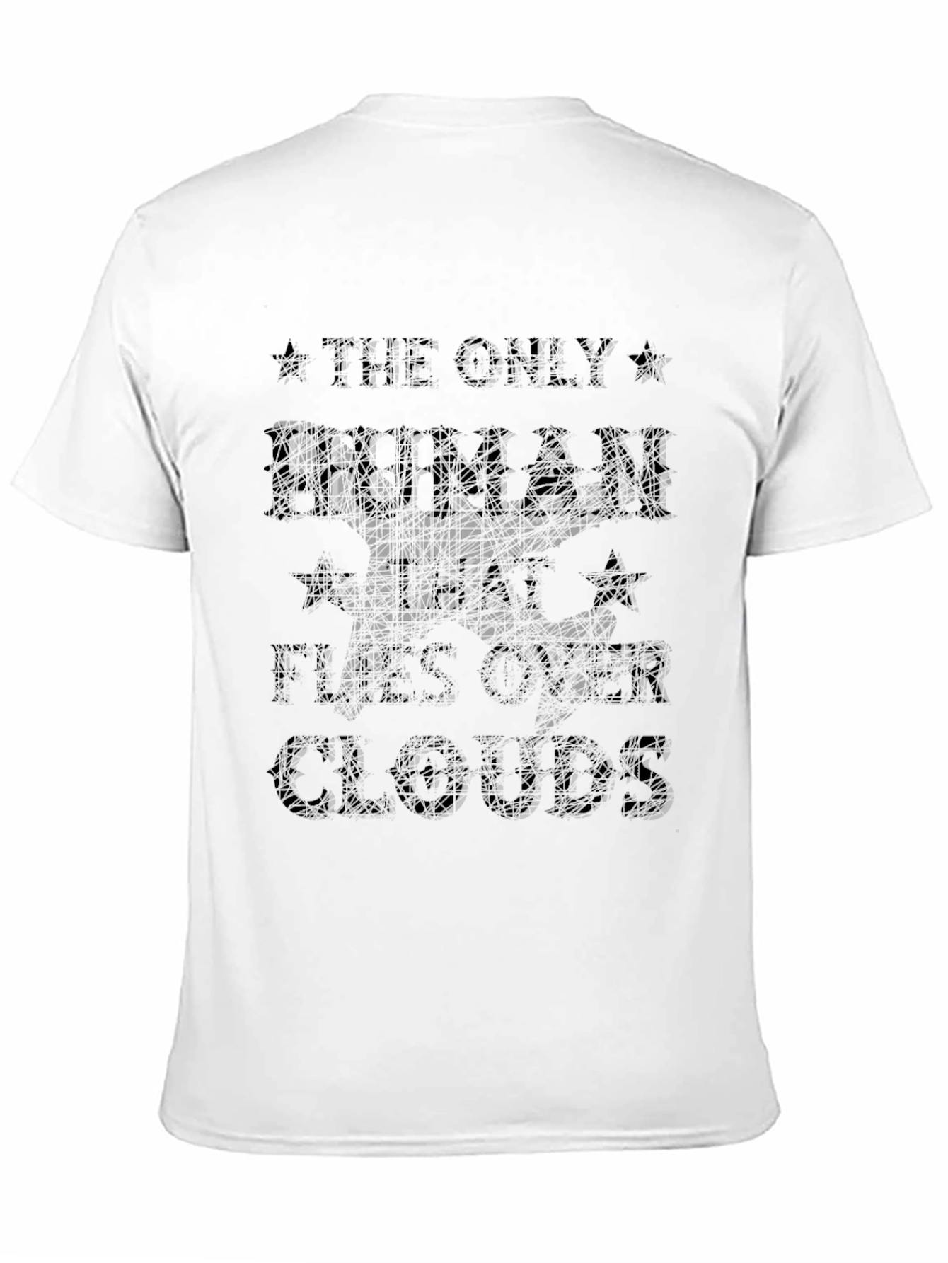 The Only Human That Flies Over Clouds Black T-Shirt