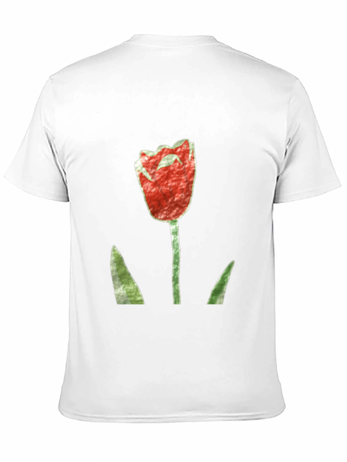 Red Tulip Graphic Black T-Shirt
