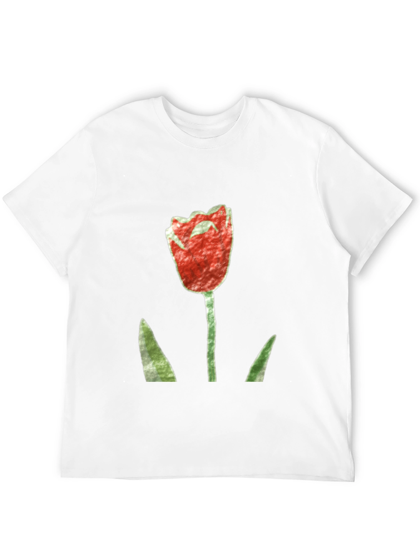 Red Tulip Graphic Black T-Shirt