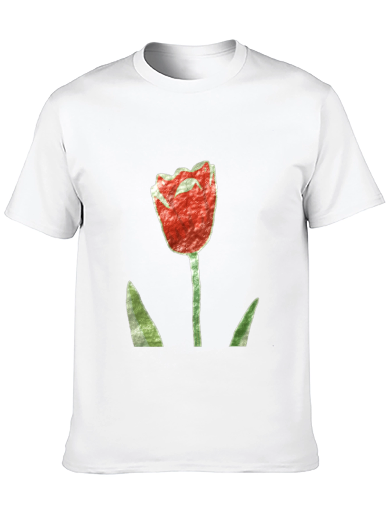 Red Tulip Graphic Black T-Shirt