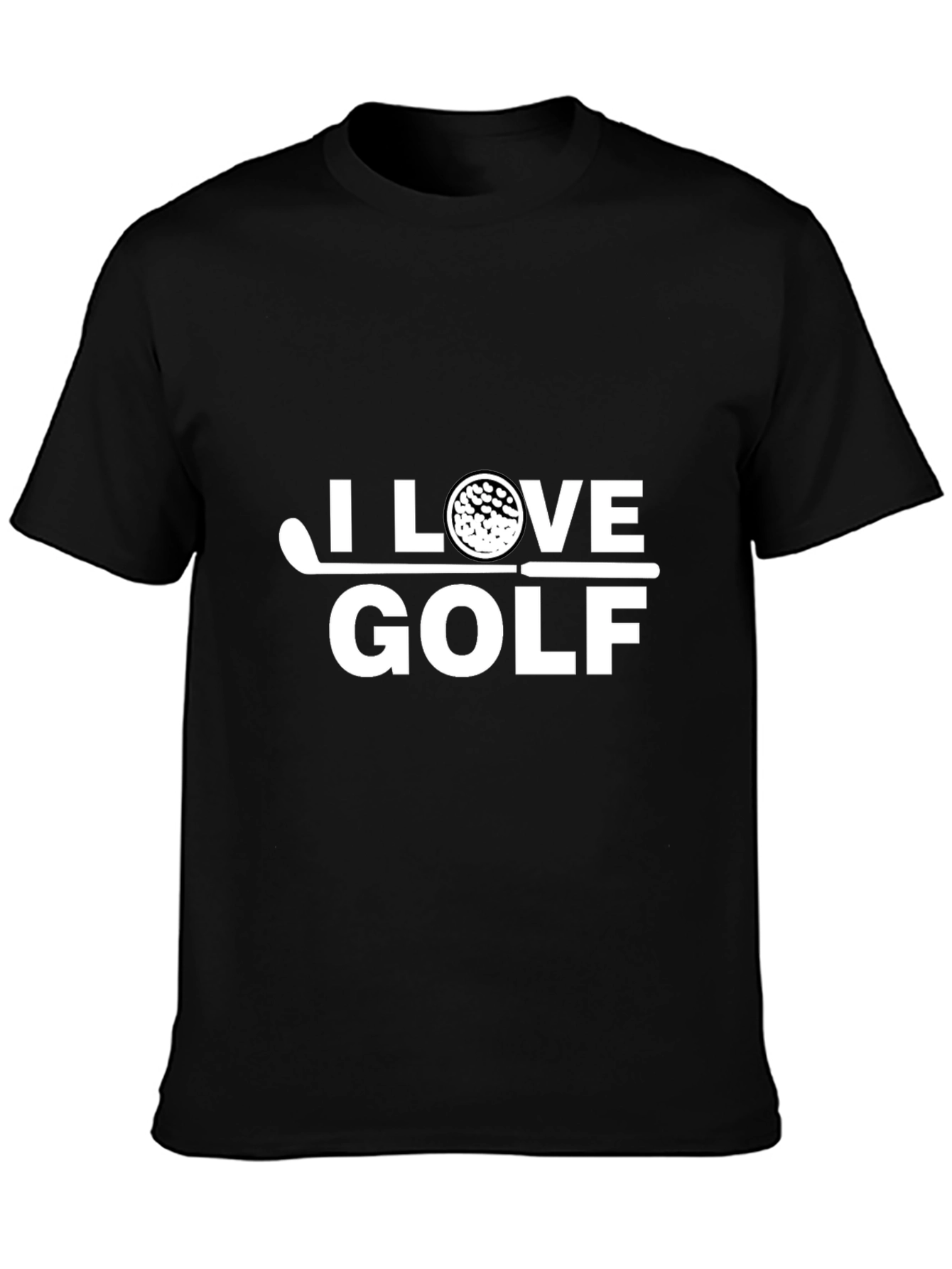 I Love Golf Graphic Tee - Black Cotton T-Shirt