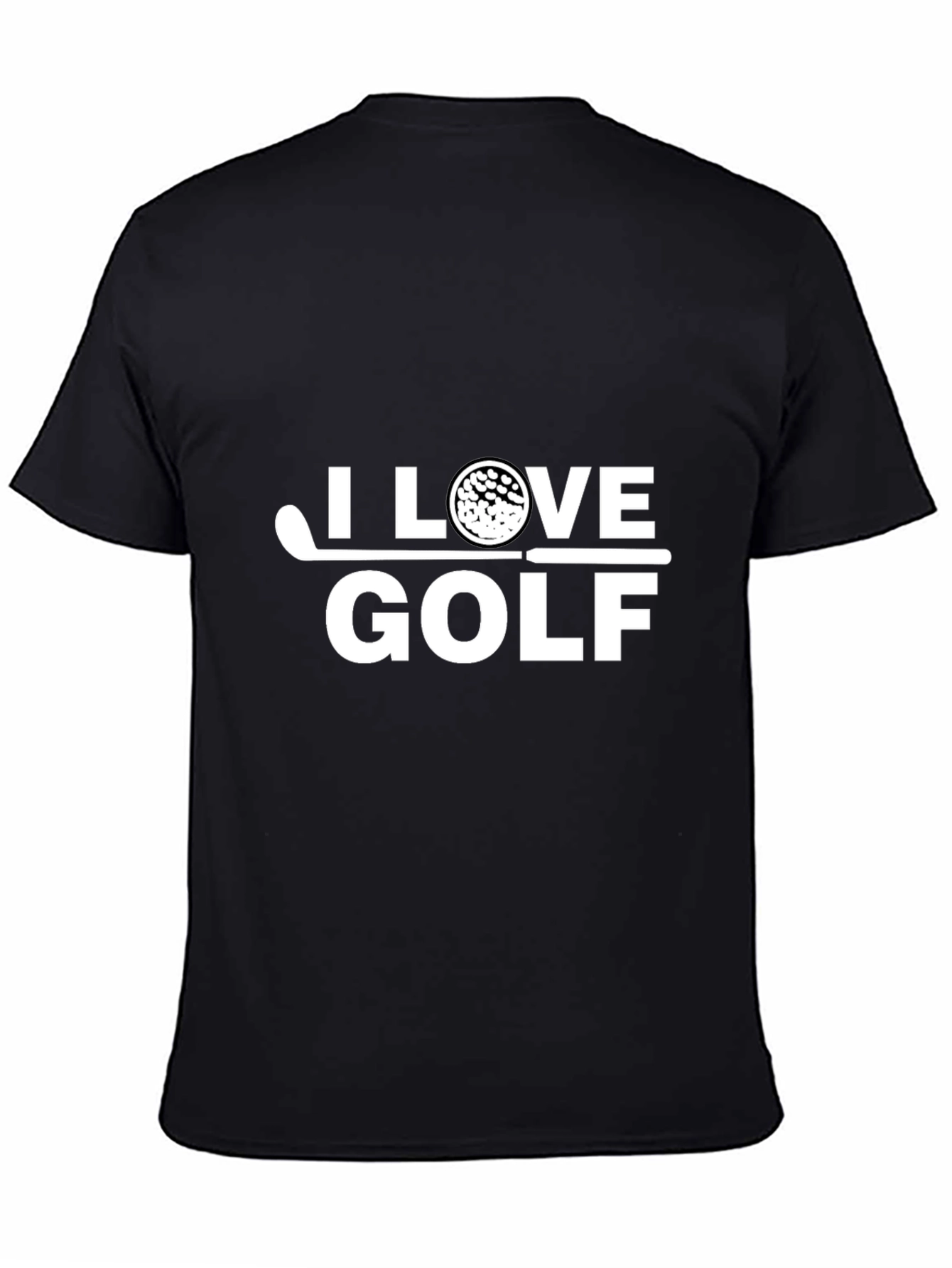 I Love Golf Graphic Tee - Black Cotton T-Shirt