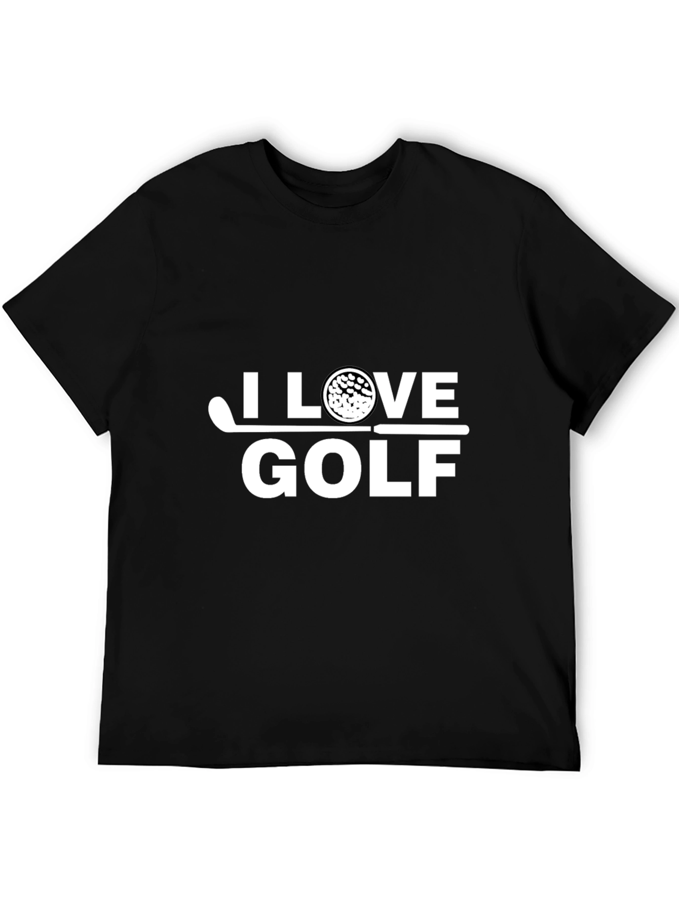 I Love Golf Graphic Tee - Black Cotton T-Shirt