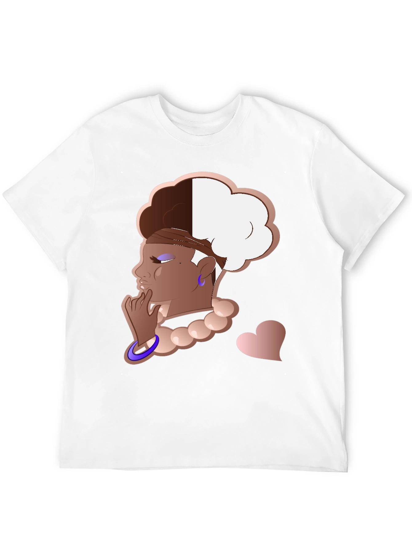 Stylish Graphic Tee - Afro Puff Design