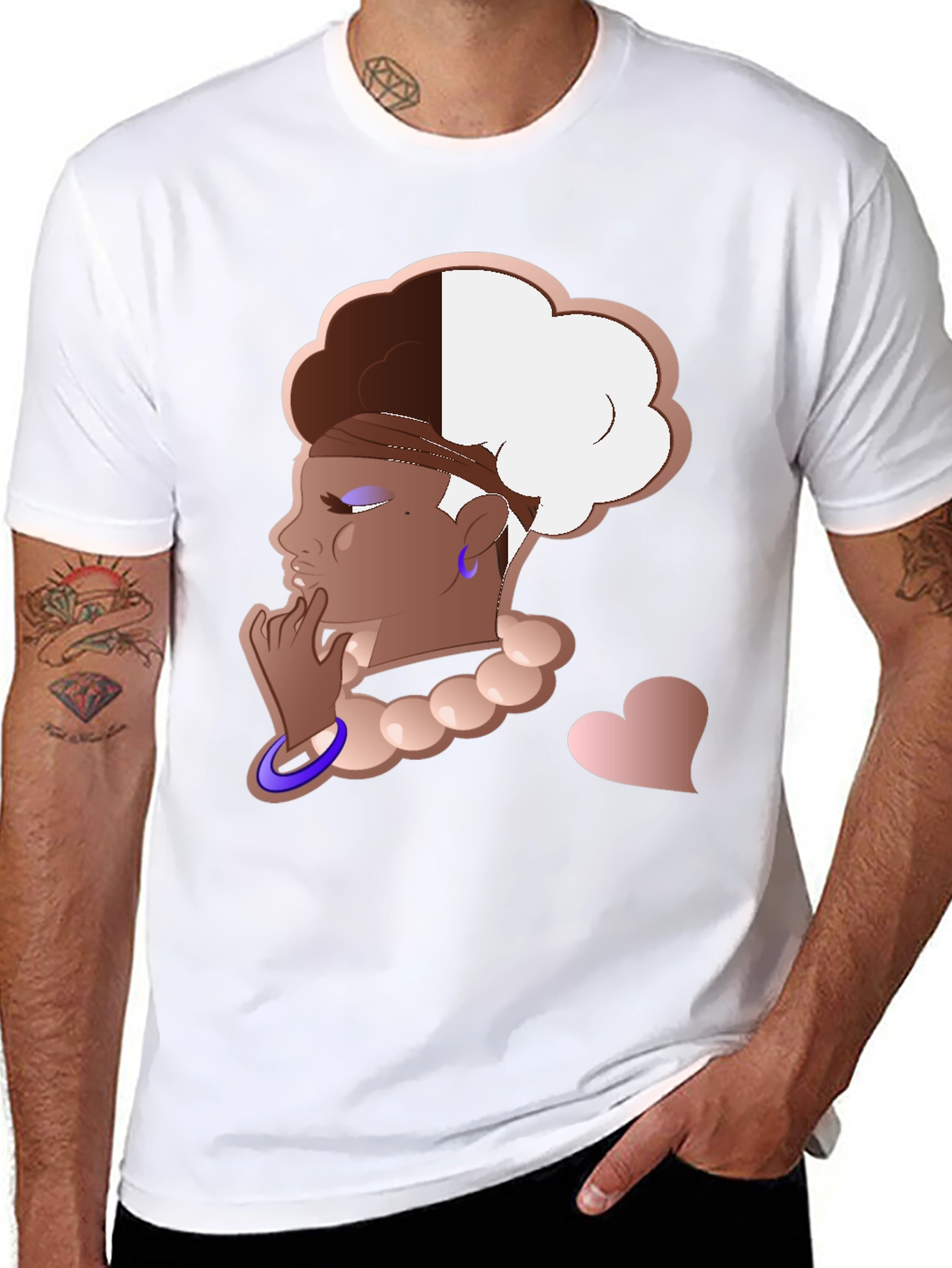 Stylish Graphic Tee - Afro Puff Design
