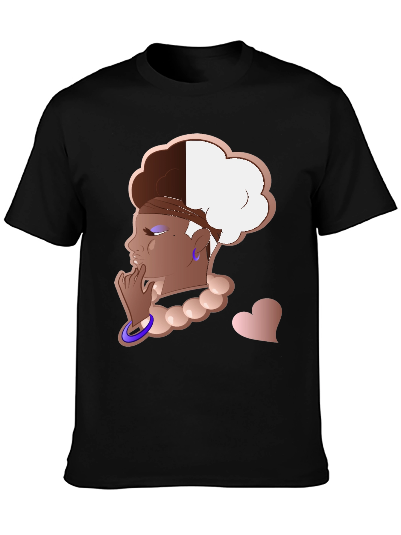Stylish Graphic Tee - Afro Puff Design
