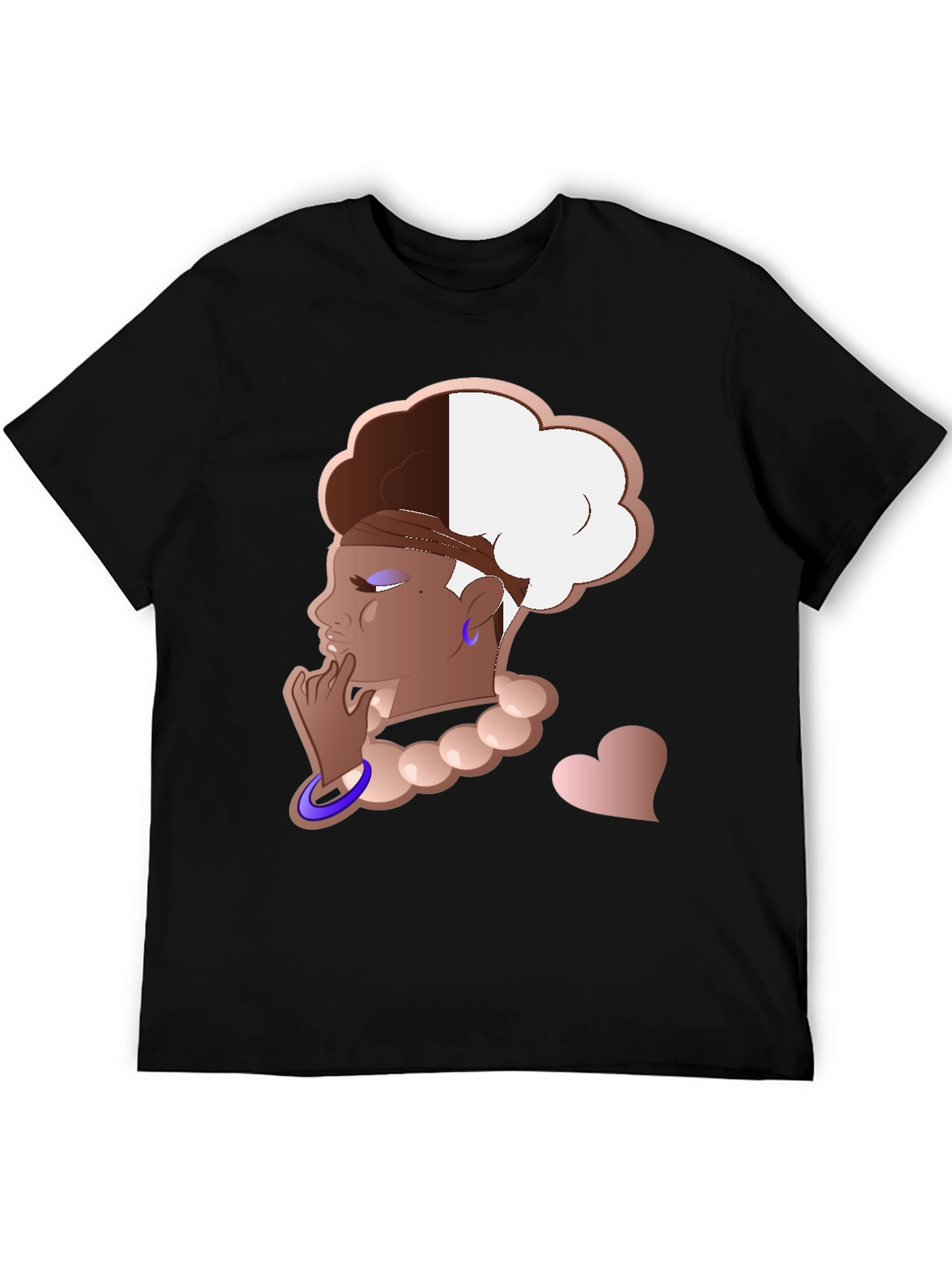 Stylish Graphic Tee - Afro Puff Design