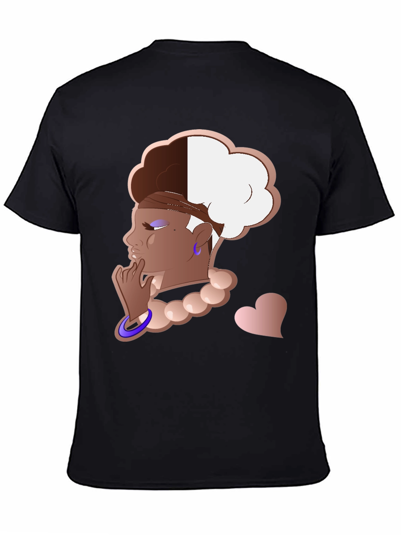Stylish Graphic Tee - Afro Puff Design