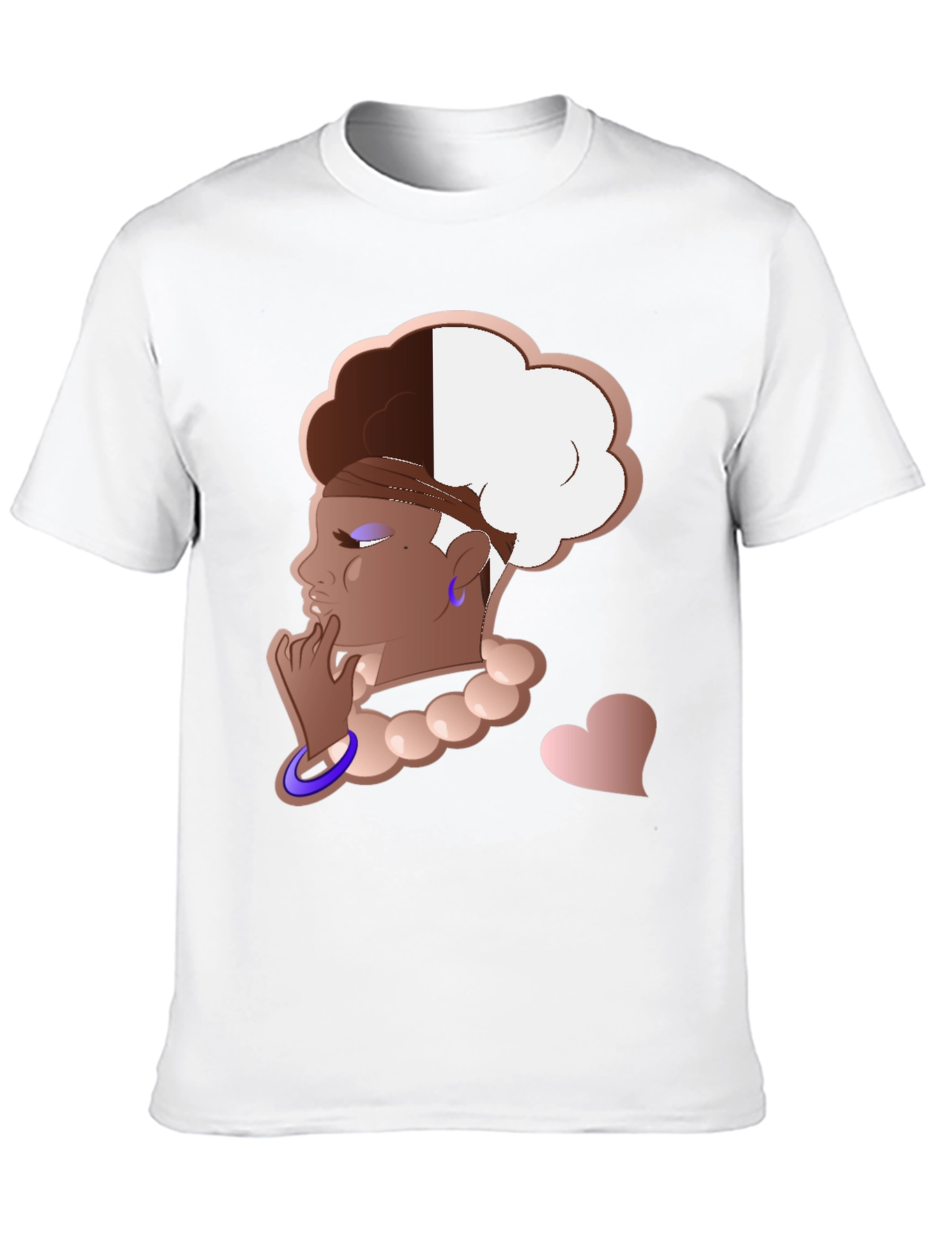 Stylish Graphic Tee - Afro Puff Design