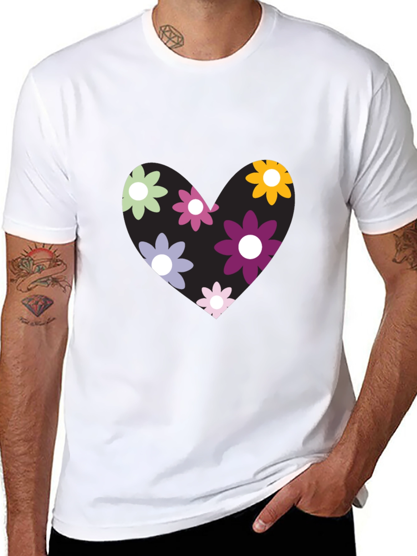 Floral Heart Graphic T-Shirt