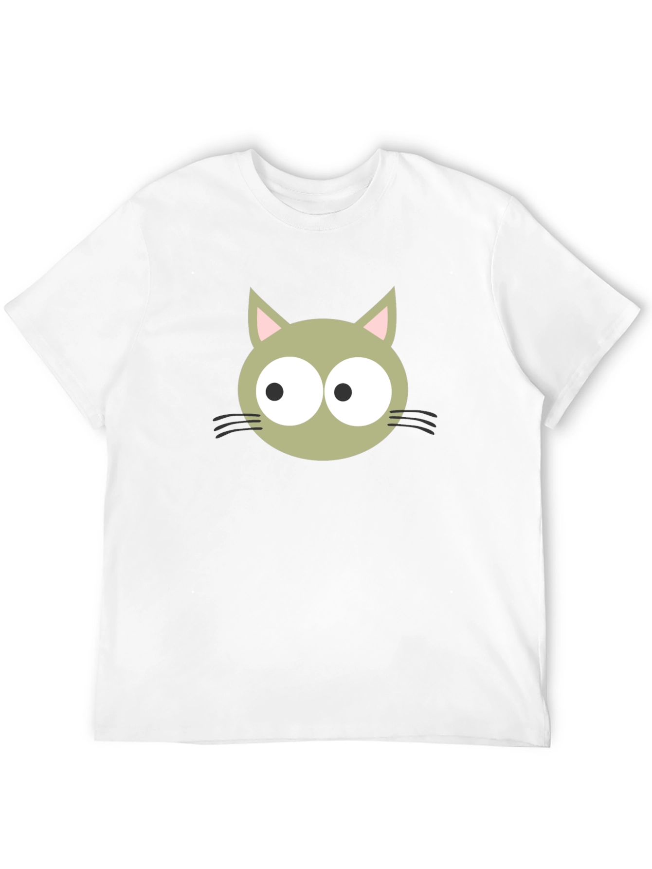 Cartoon Cat Graphic Tee - Black Cotton Blend Shirt