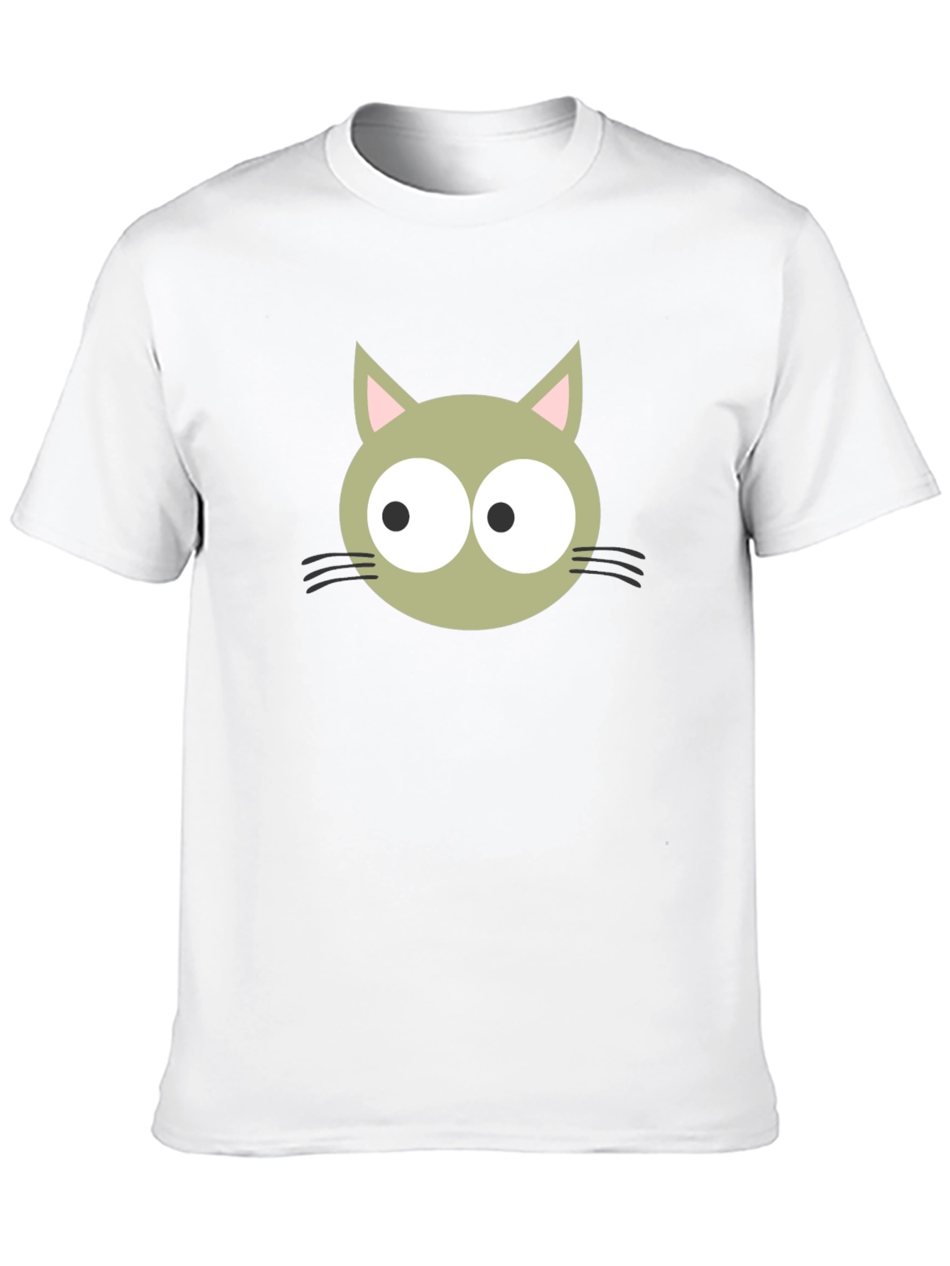 Cartoon Cat Graphic Tee - Black Cotton Blend Shirt