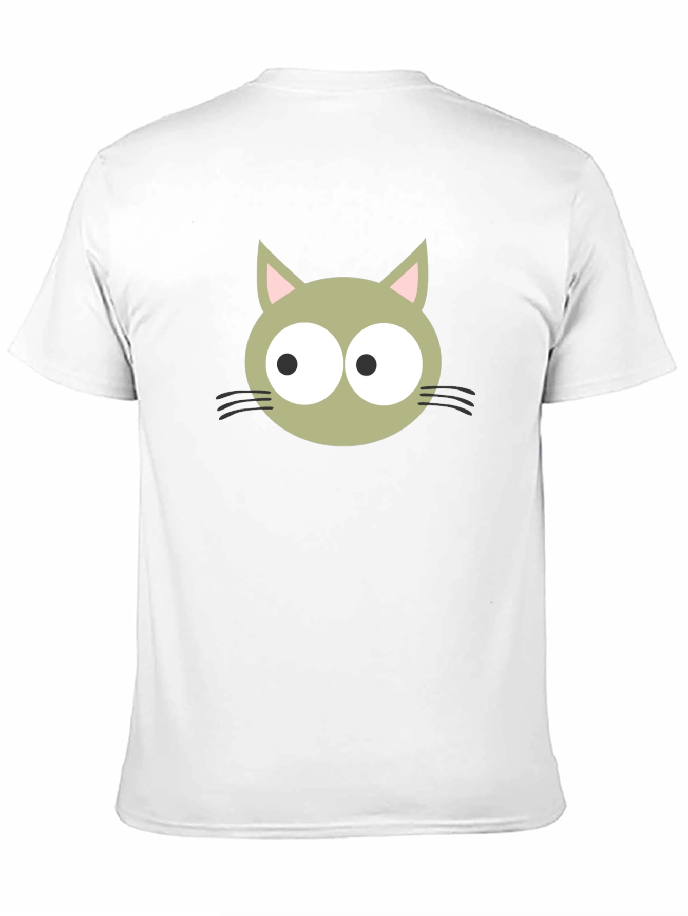 Cartoon Cat Graphic Tee - Black Cotton Blend Shirt