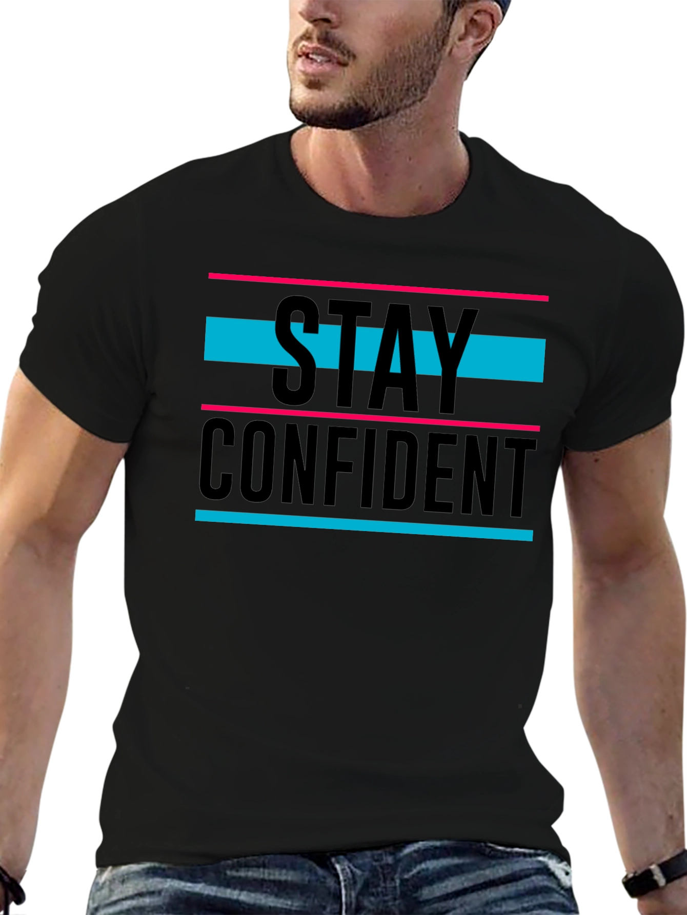 Stay Confident Graphic T-Shirt - Black