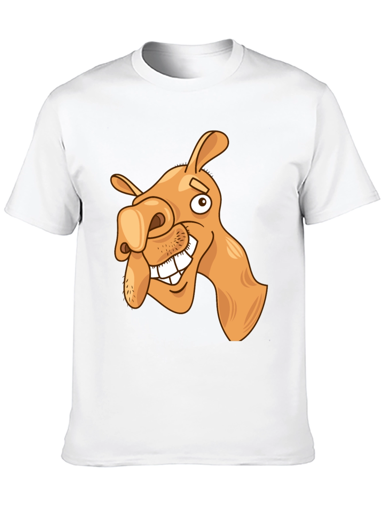 Funny Camel Cartoon Graphic Black T-Shirt