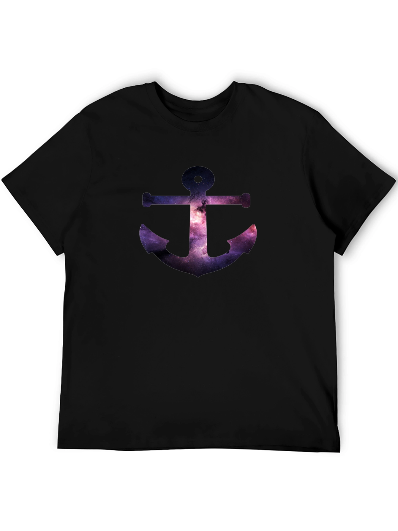 Galaxy Anchor Black T-Shirt - Modern Graphic Tee