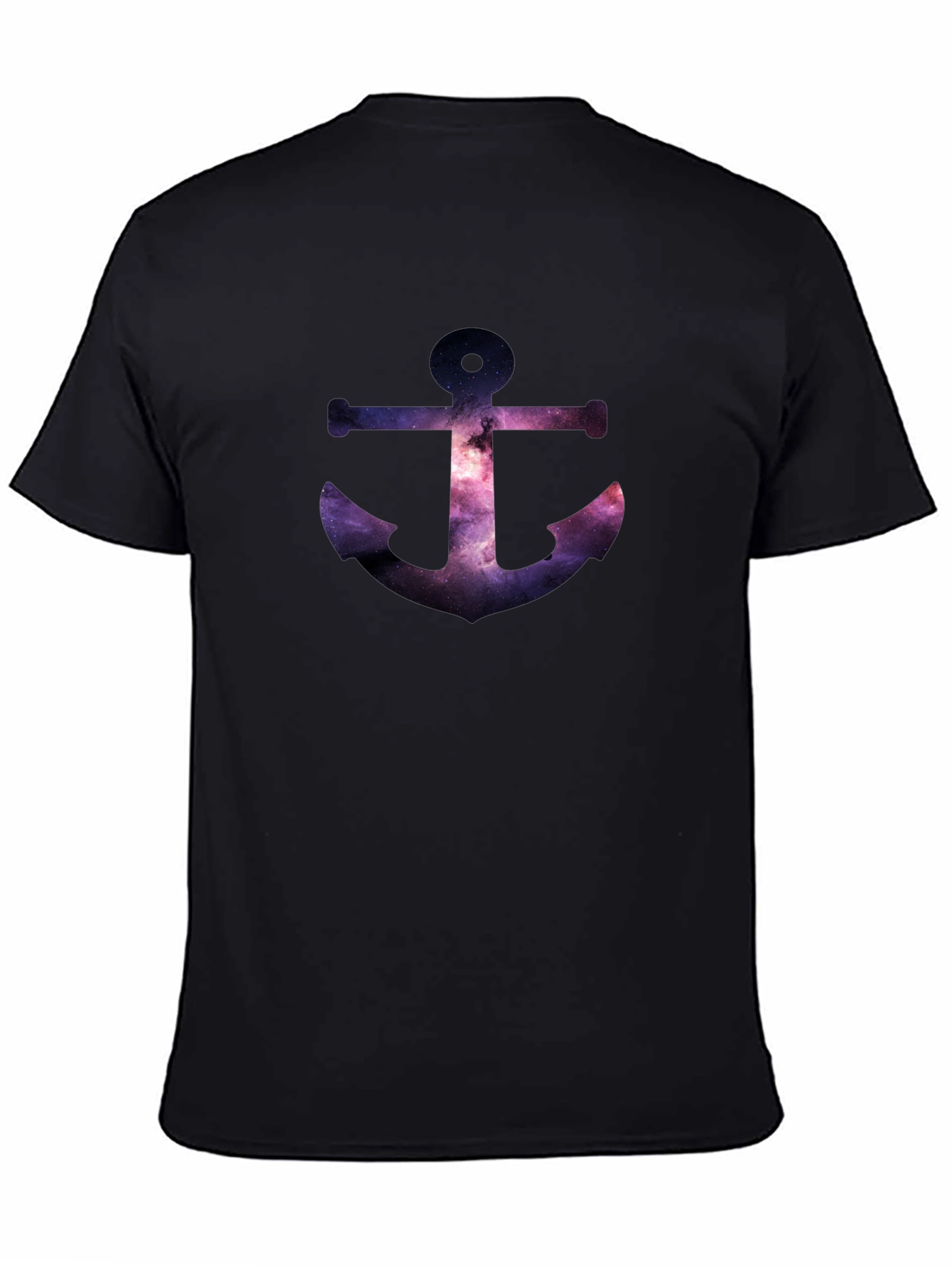 Galaxy Anchor Black T-Shirt - Modern Graphic Tee