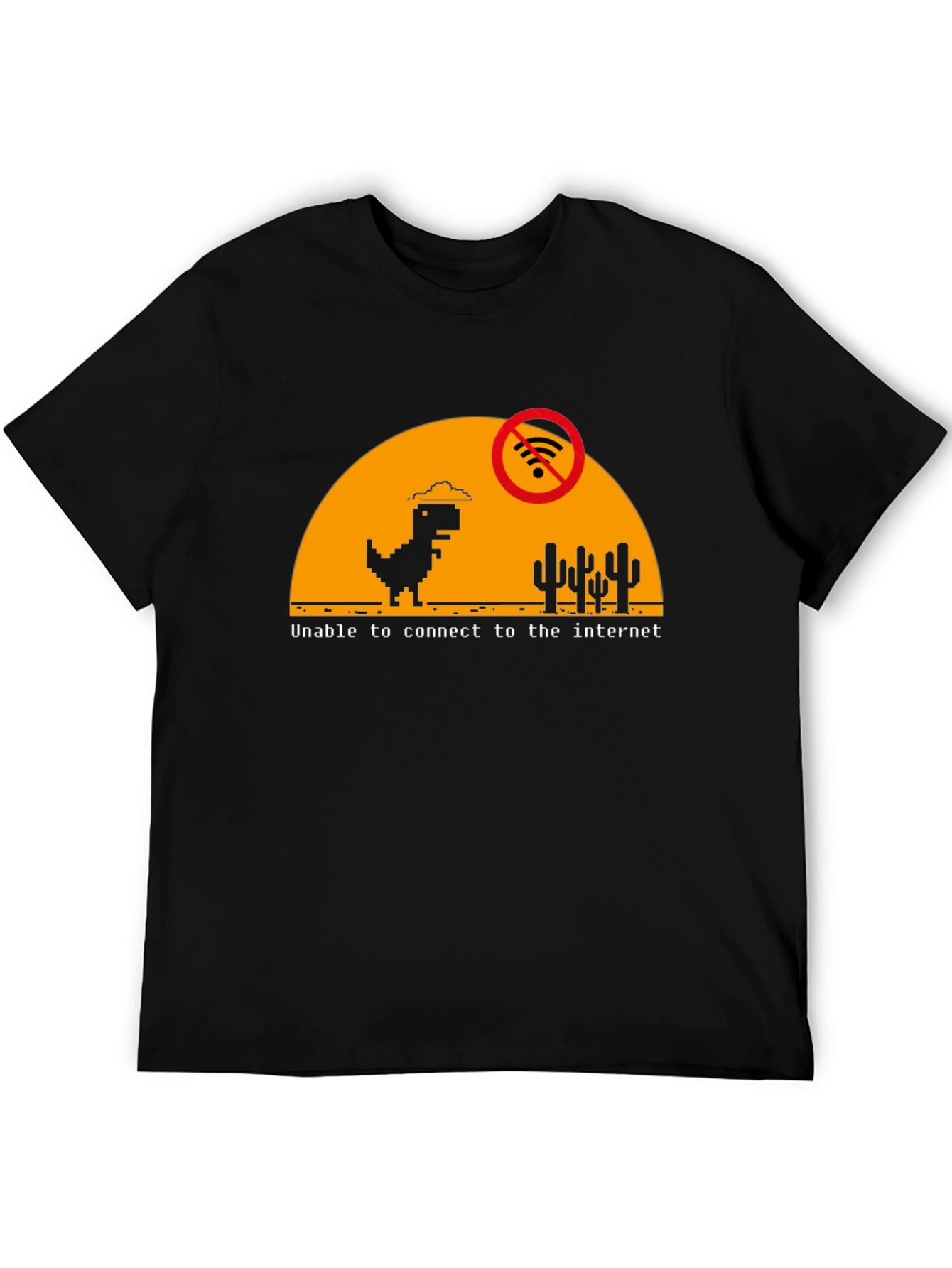 No Internet Dinosaur Graphic T-Shirt