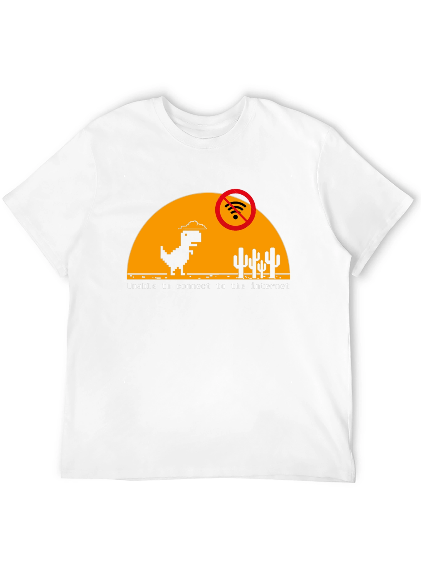No Internet Dinosaur Graphic T-Shirt