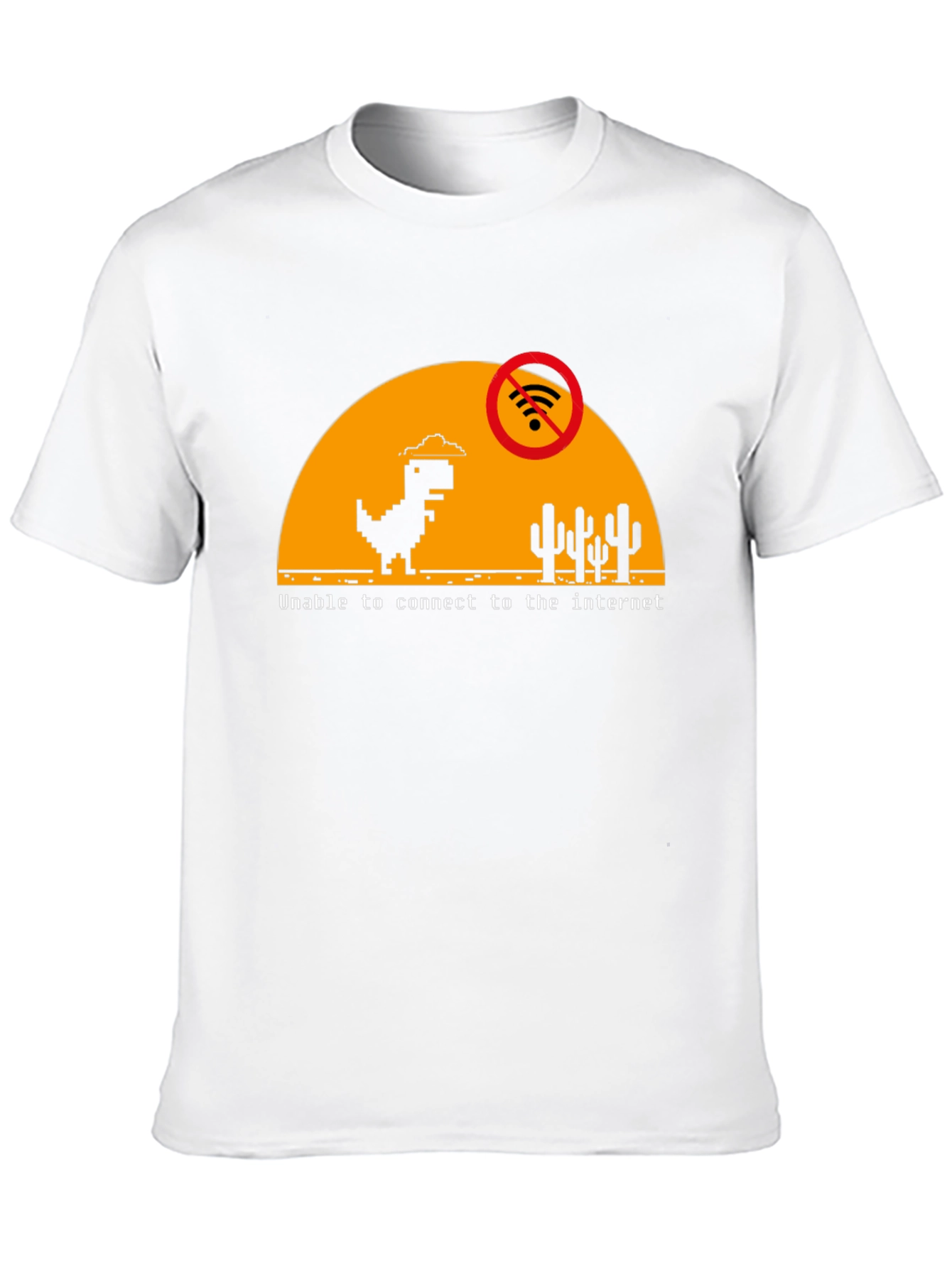 No Internet Dinosaur Graphic T-Shirt