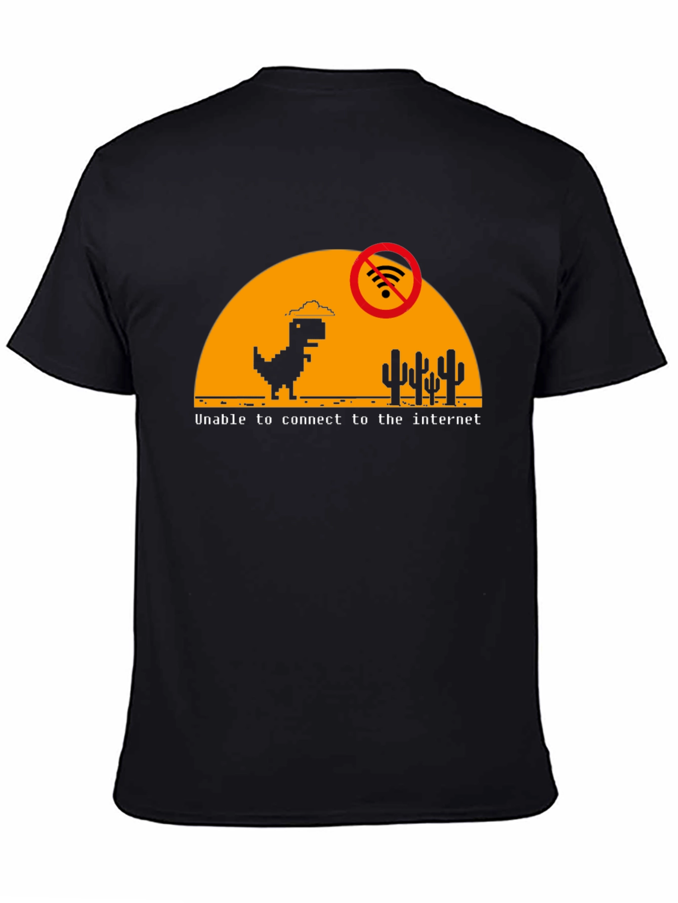 No Internet Dinosaur Graphic T-Shirt