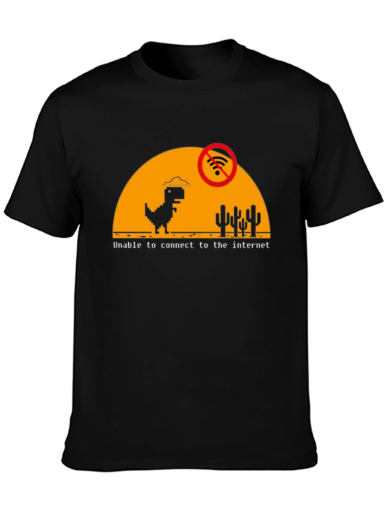 No Internet Dinosaur Graphic T-Shirt