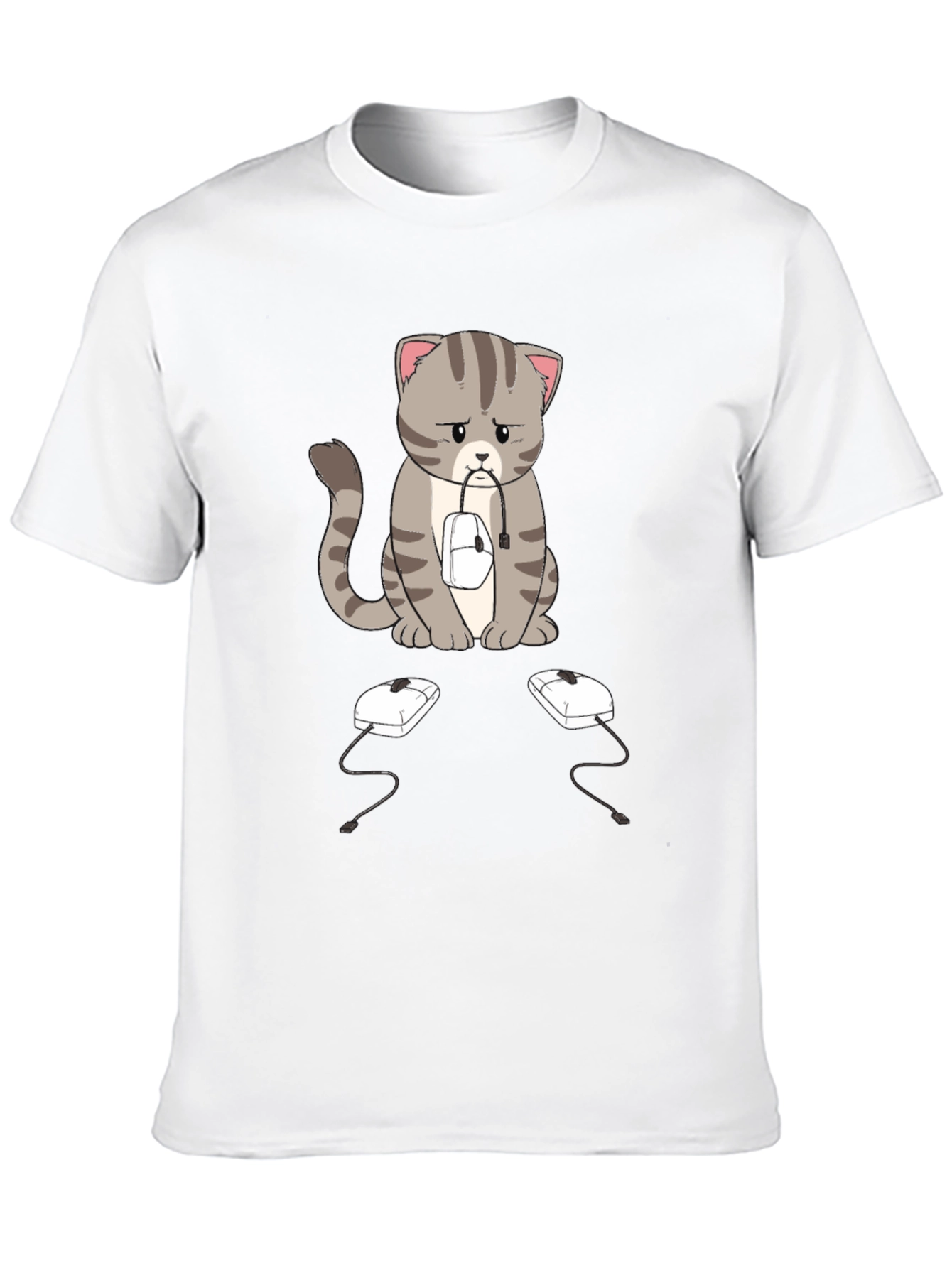 Sad Cat Computer Mouse T-Shirt