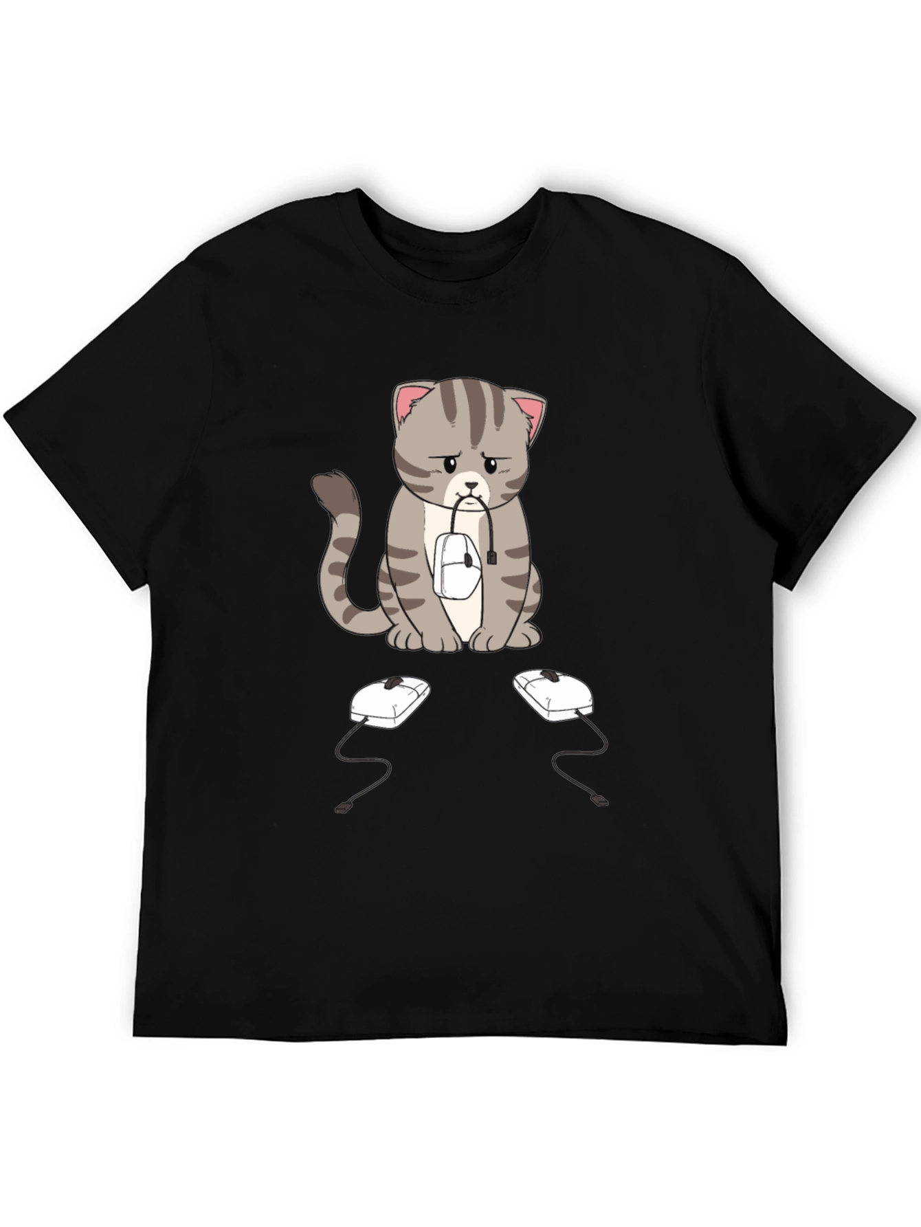 Sad Cat Computer Mouse T-Shirt