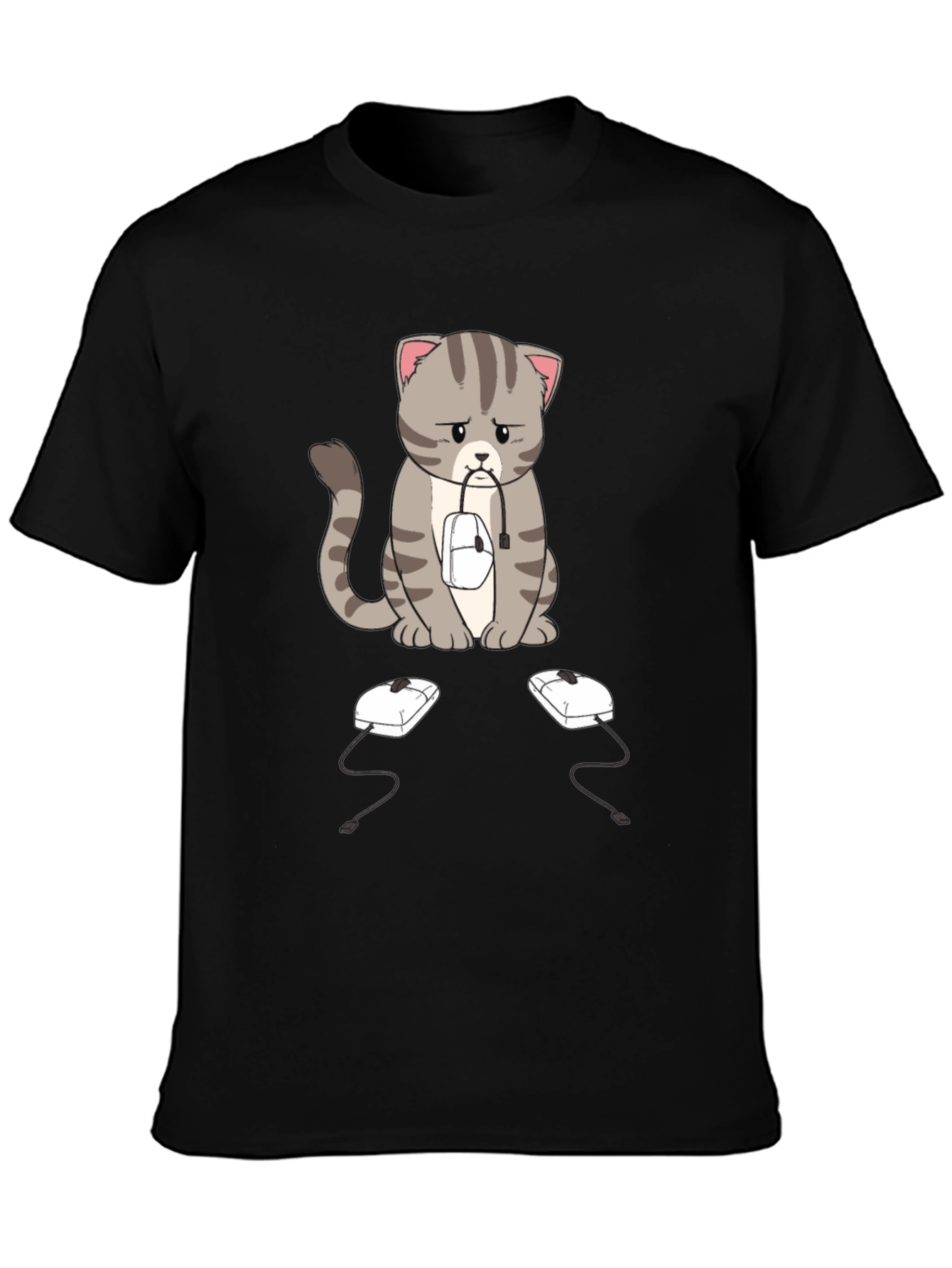 Sad Cat Computer Mouse T-Shirt