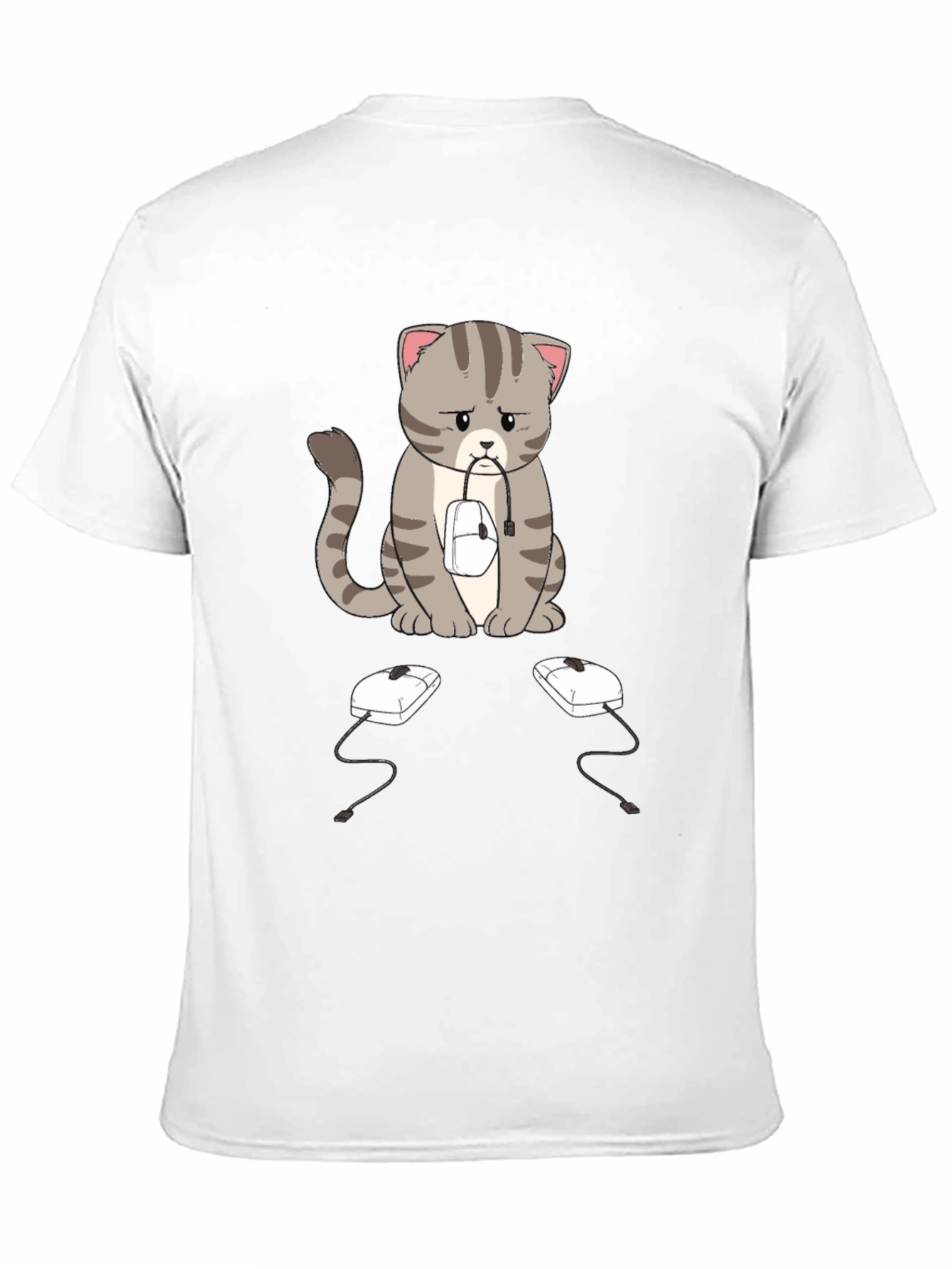 Sad Cat Computer Mouse T-Shirt
