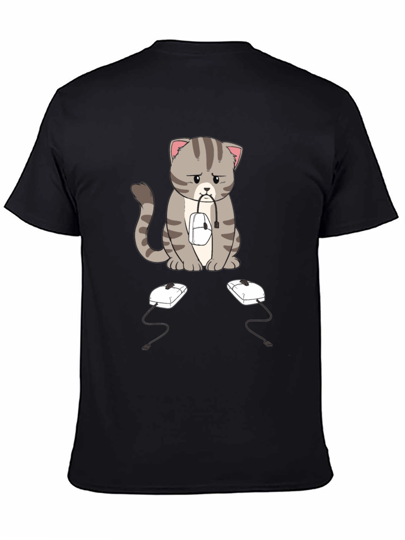 Sad Cat Computer Mouse T-Shirt