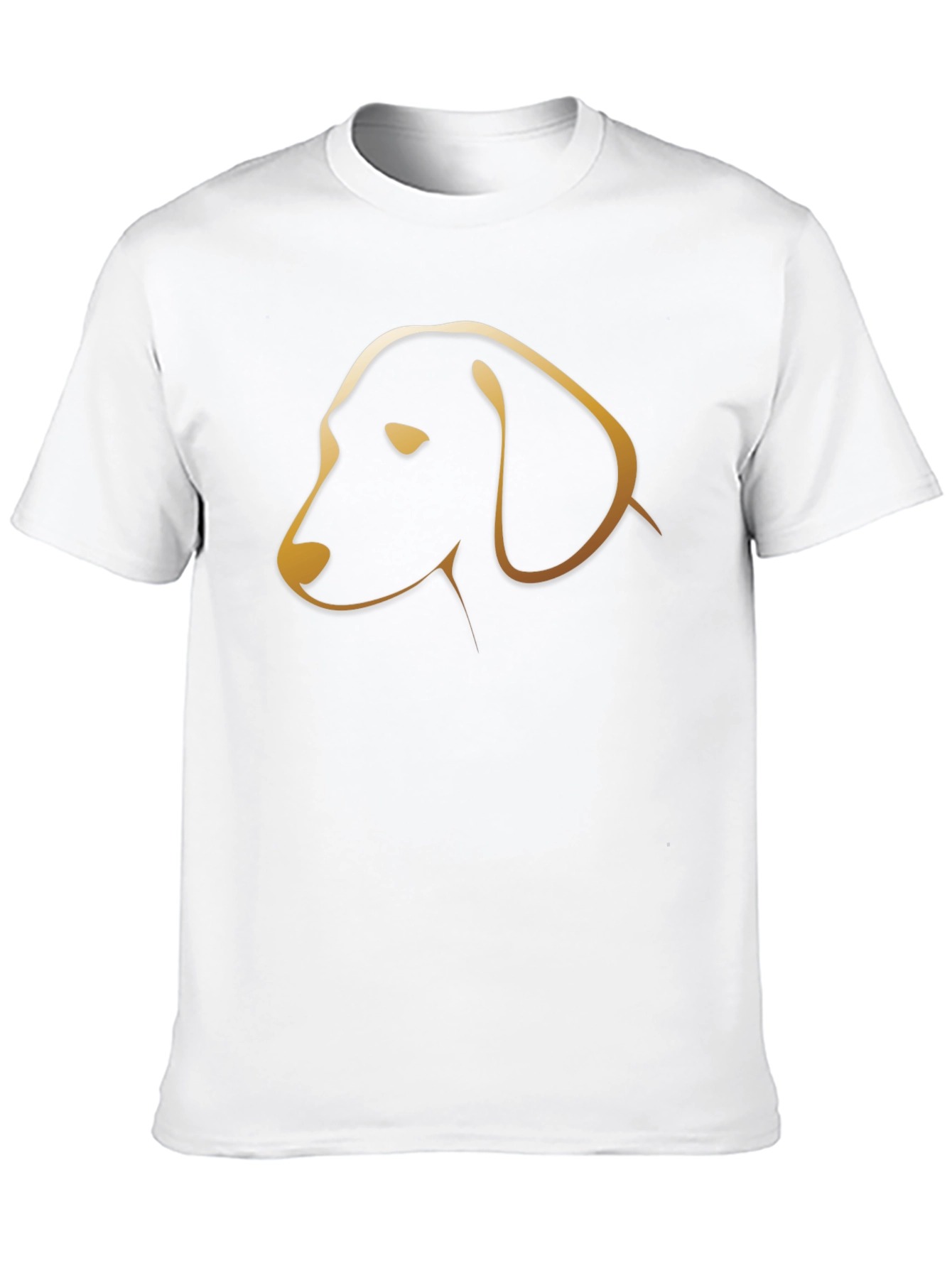 Black T-Shirt with Golden Dog Silhouette