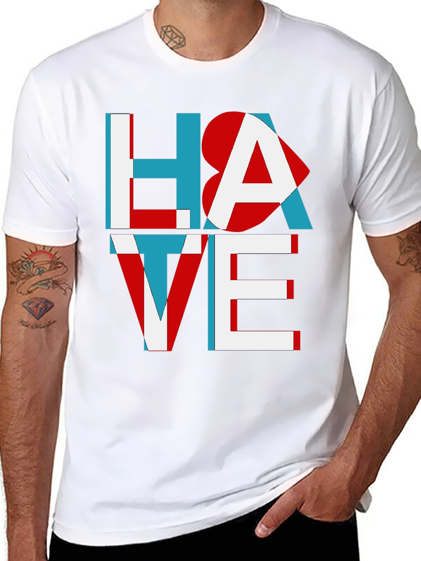 Hate Love Graphic Tee - Unisex Cotton T-Shirt