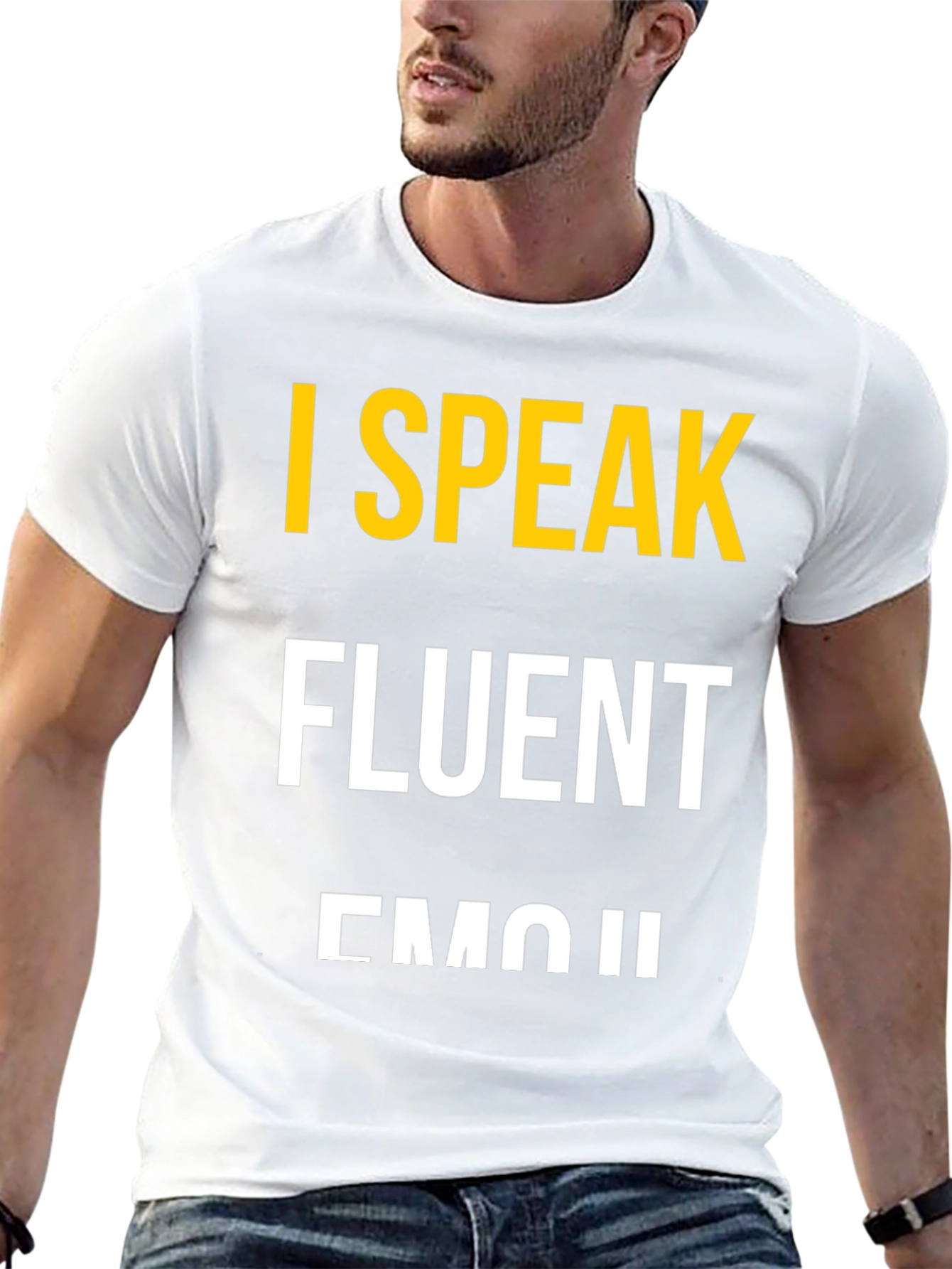 I Speak Fluent Emoji Black Graphic T-Shirt