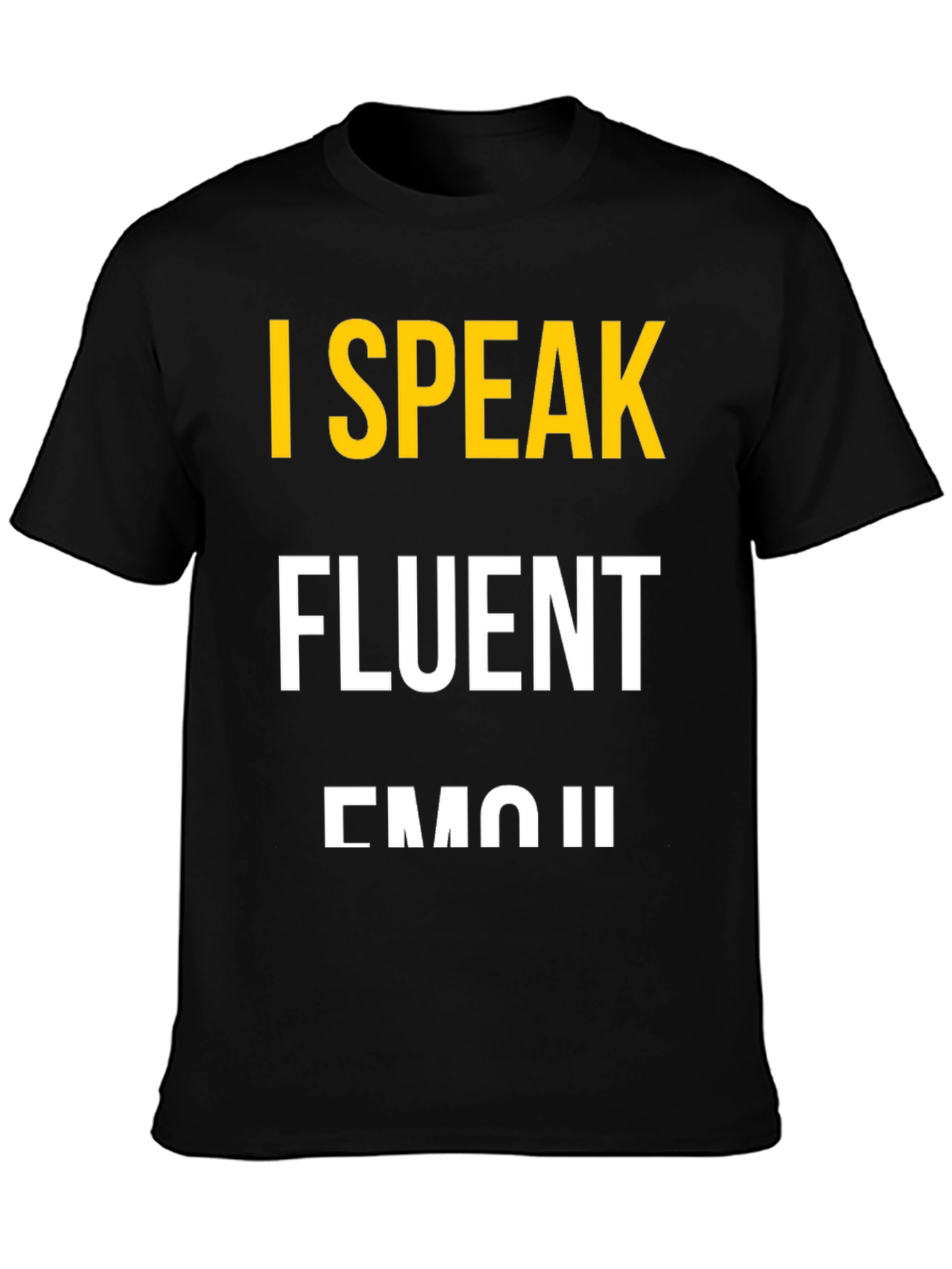I Speak Fluent Emoji Black Graphic T-Shirt